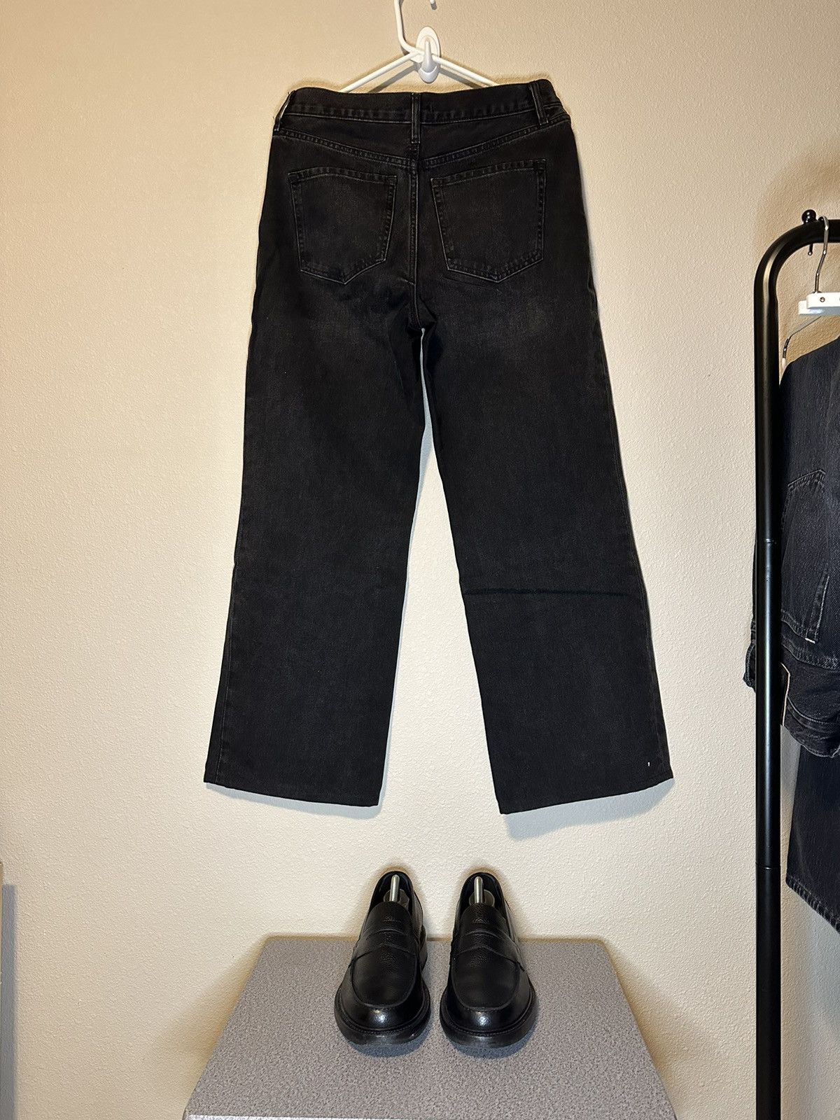 Express Faded Black Wide Leg High Rise Jeans Size US 32 / EU 48 - 2 Thumbnail
