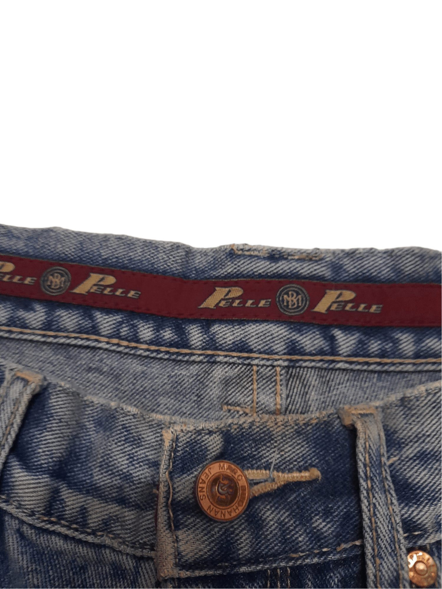 Pelle Pelle × Vintage 90s Pelle Pelle Over-Baggy Denim (169) Size US 32 / EU 48 - 10 Thumbnail