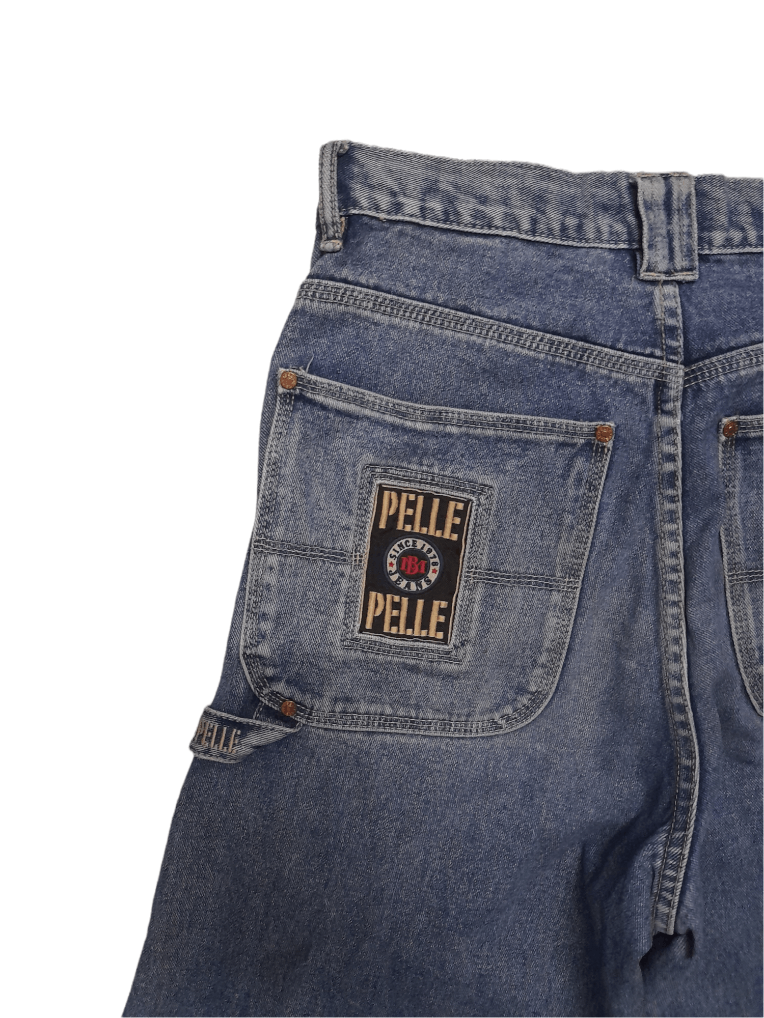 Pelle Pelle × Vintage 90s Pelle Pelle Over-Baggy Denim (169) Size US 32 / EU 48 - 4 Thumbnail