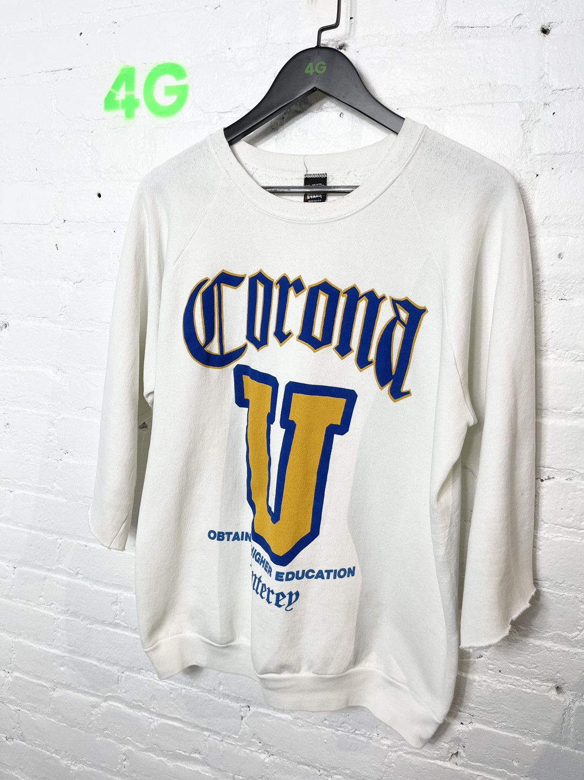 Vintage Vintage 90s Corona Beer University !! Thrashed Sweater XL Size US XL / EU 56 / 4 - 1 Thumbnail
