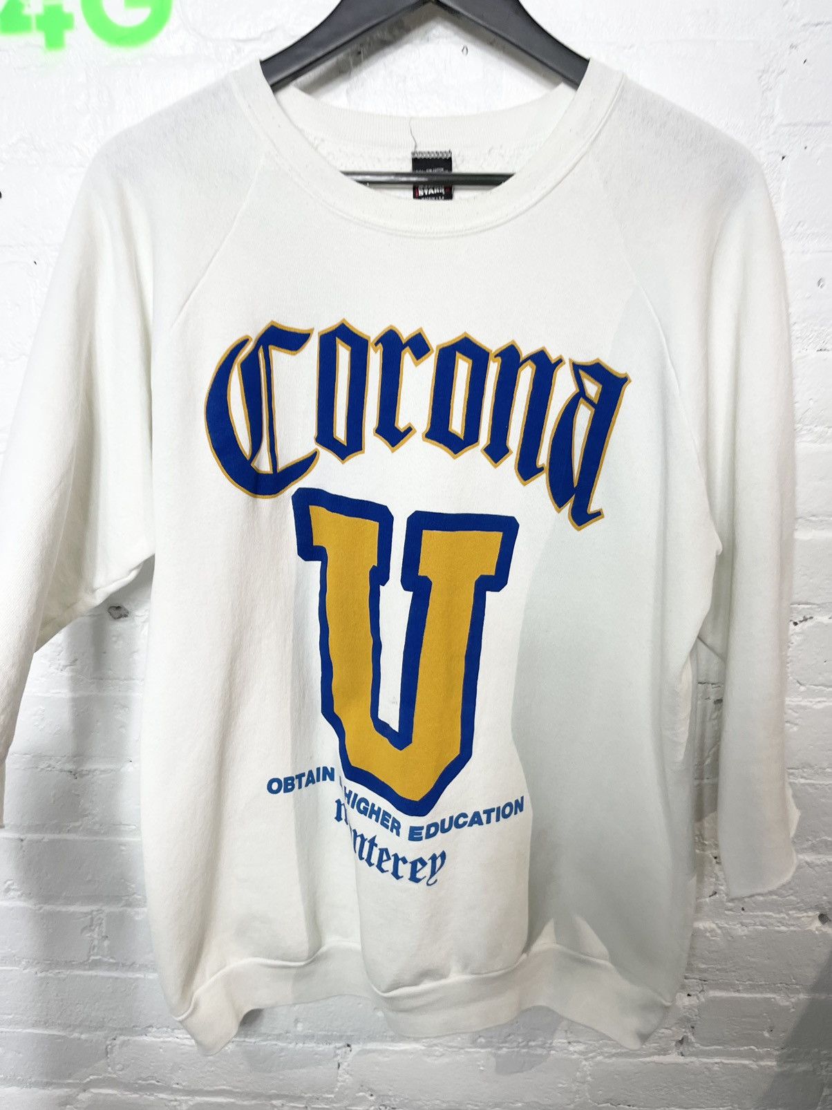 Vintage Vintage 90s Corona Beer University !! Thrashed Sweater XL Size US XL / EU 56 / 4 - 2 Thumbnail