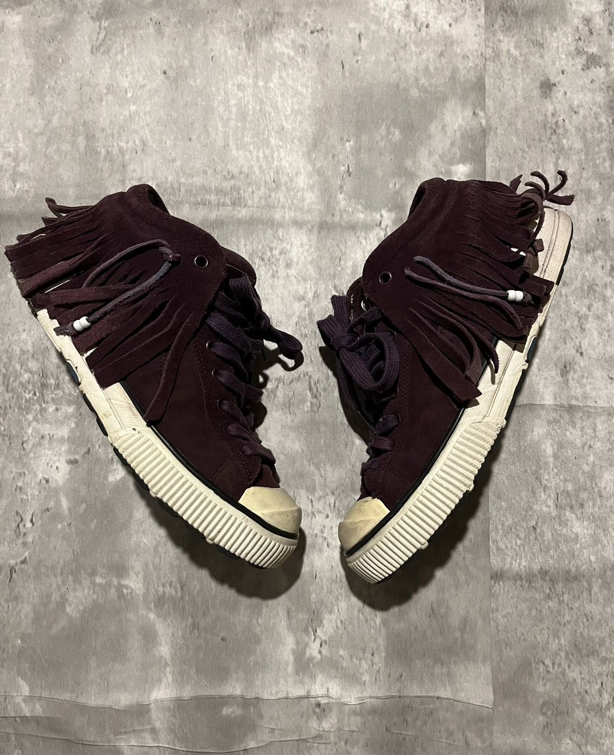 image of Cabane De Zucca Newton 2 Fringe Cubism Sneakers in Plum, Men's (Size 8)