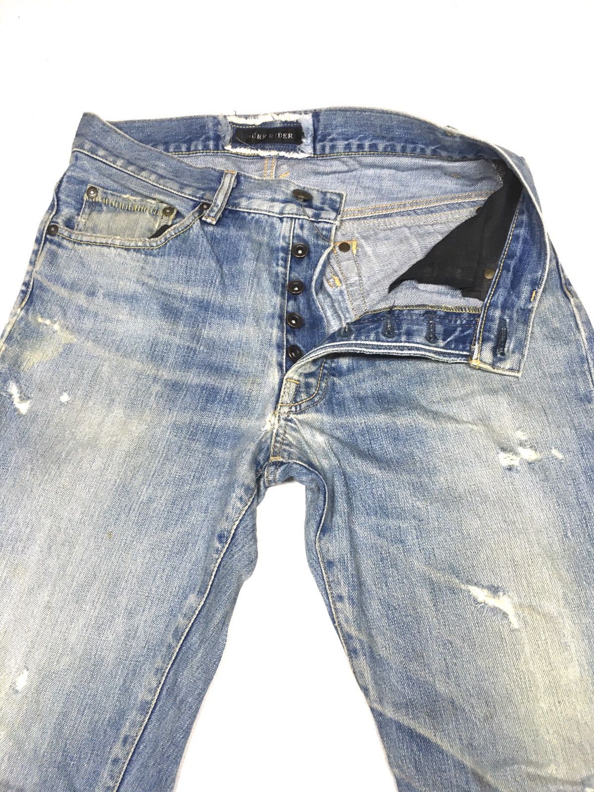 Japanese Brand Surf rider distressed denim japan Size US 30 / EU 46 - 5 Thumbnail