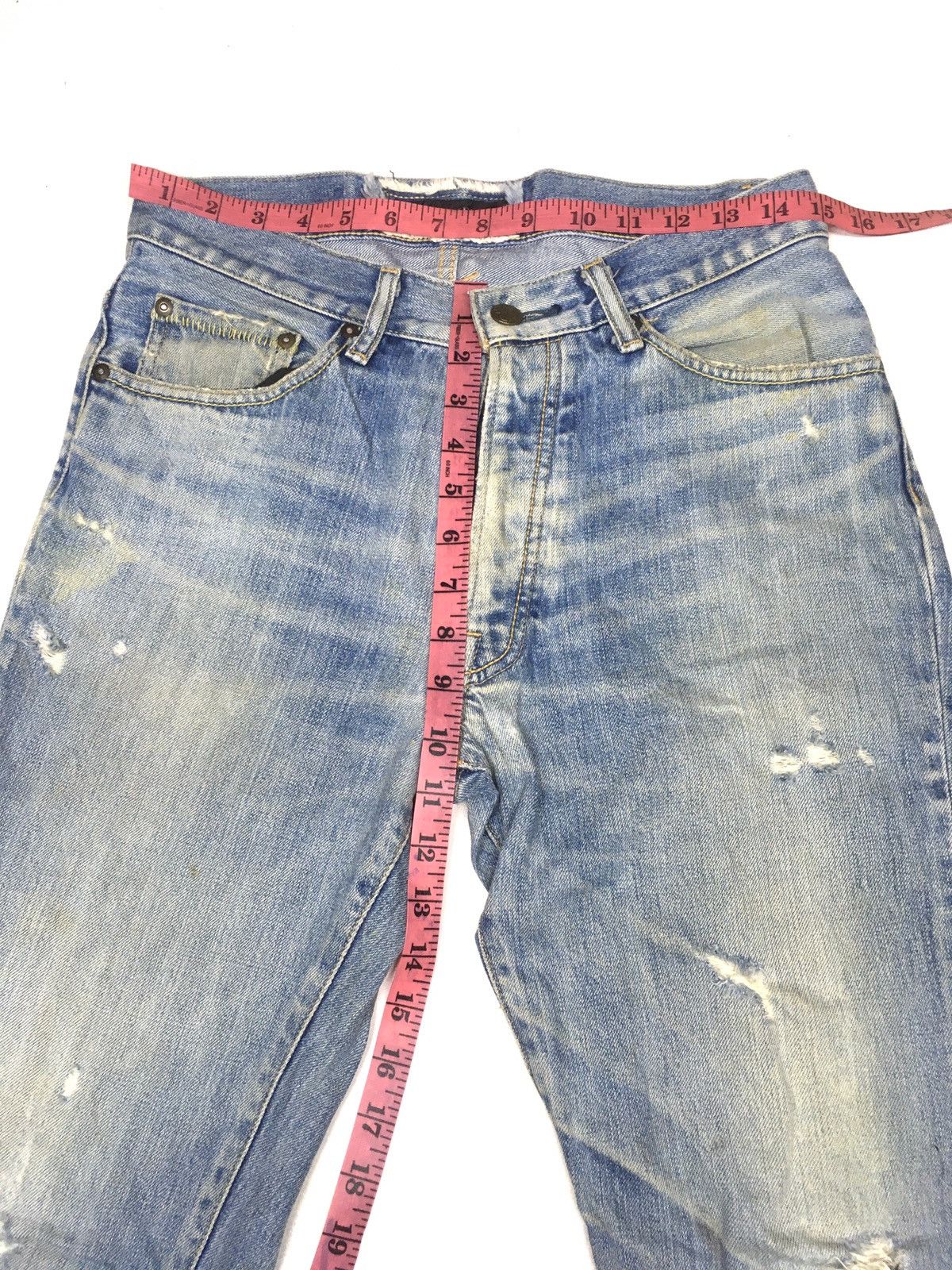 Japanese Brand Surf rider distressed denim japan Size US 30 / EU 46 - 3 Thumbnail