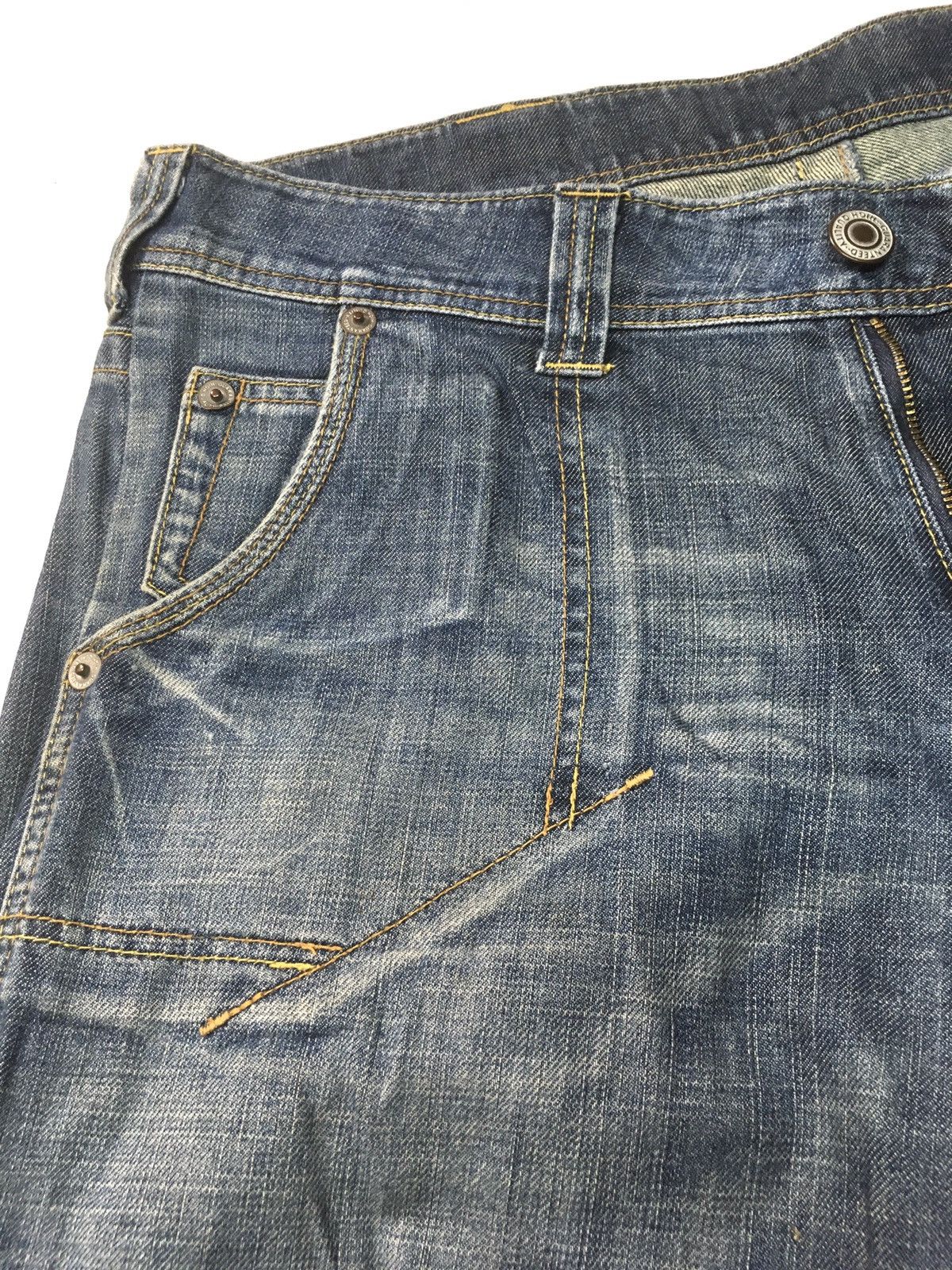 Japanese Brand × Vintage Vintage flare carpenter workwear distressed denim japan Size US 34 / EU 50 - 13 Thumbnail