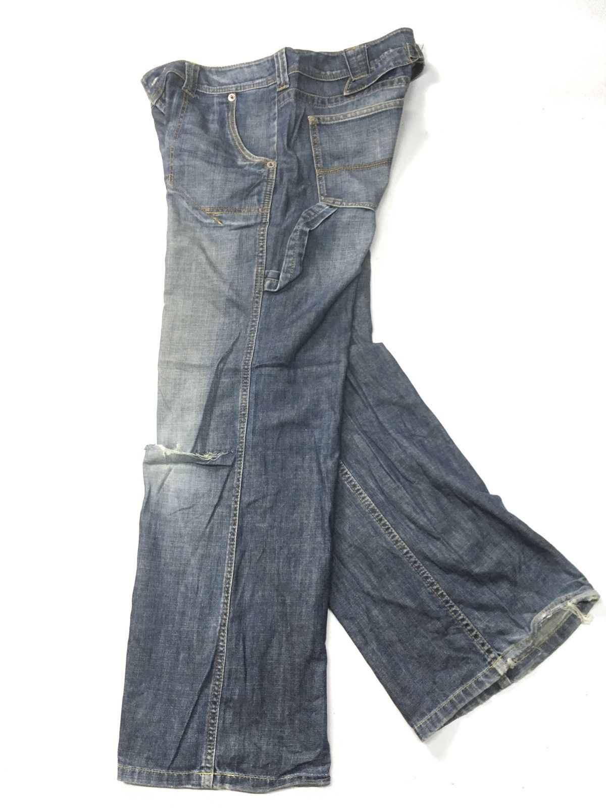 Japanese Brand × Vintage Vintage flare carpenter workwear distressed denim japan Size US 34 / EU 50 - 7 Thumbnail