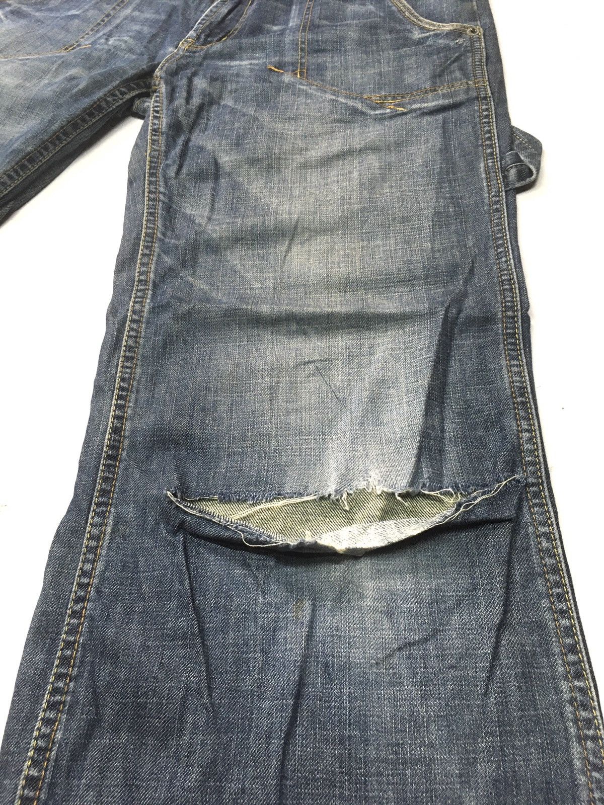 Japanese Brand × Vintage Vintage flare carpenter workwear distressed denim japan Size US 34 / EU 50 - 12 Thumbnail