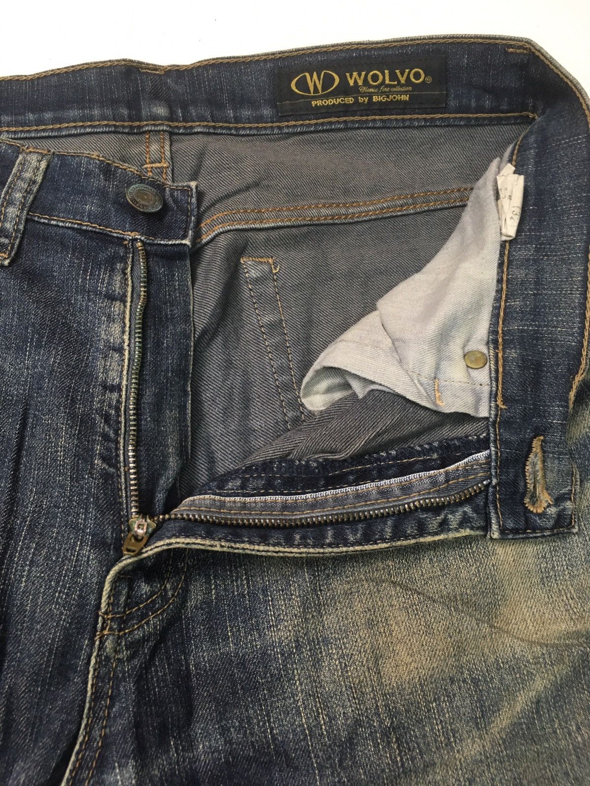 Big John × Vintage vintage Wolvo, produced by big John distressed denim japan Size US 30 / EU 46 - 9 Thumbnail