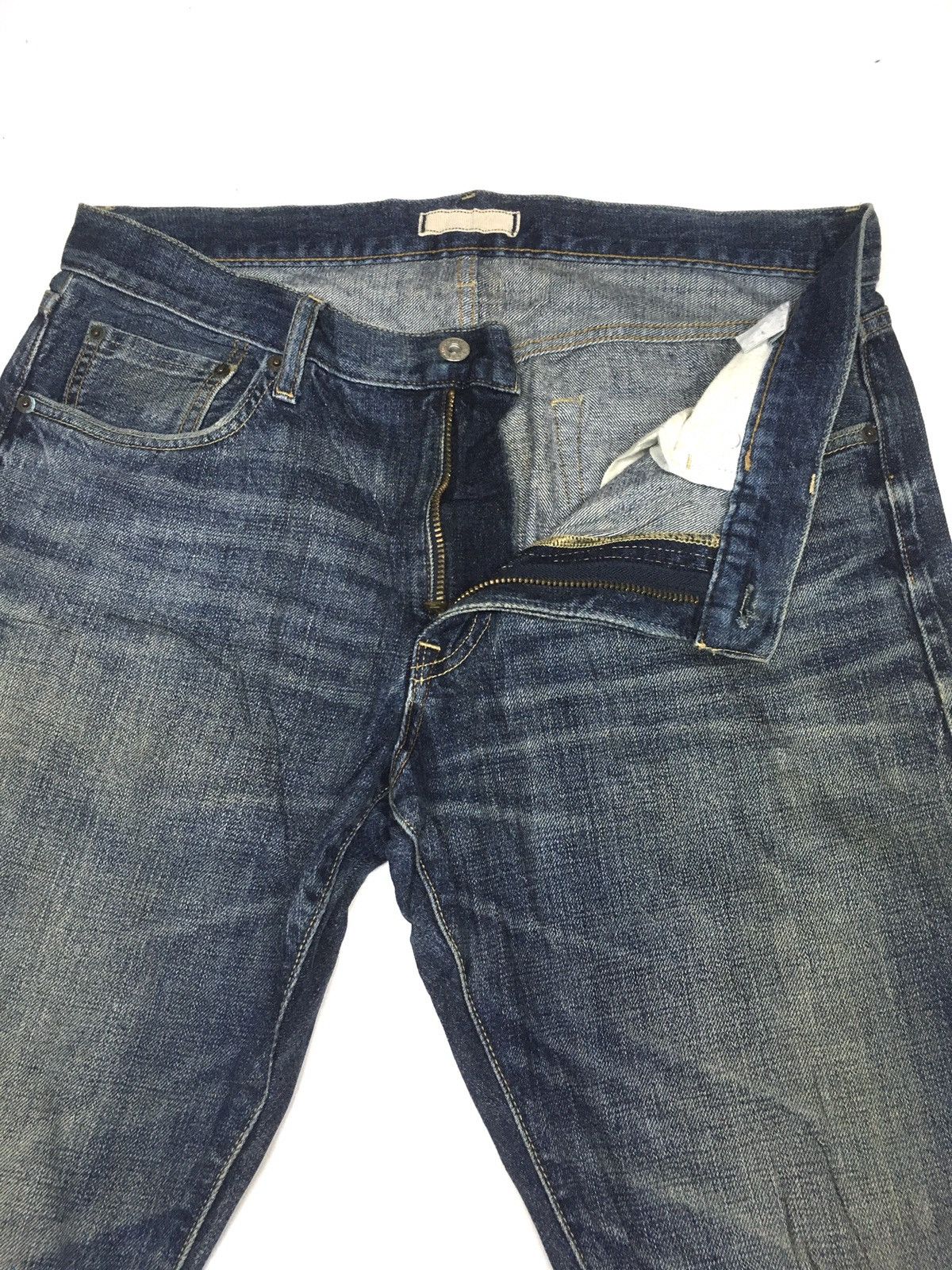 Japanese Brand × Uniqlo Vintage uniqlo distressed selvage denim Size US 33 - 5 Thumbnail