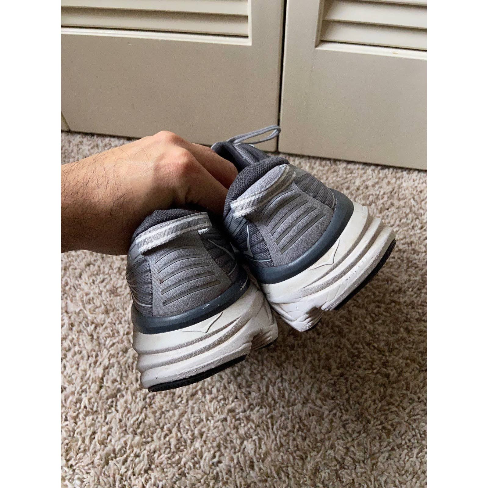 Hoka Hoka One One Bondi 7 Grey Running Shoes Men’s Size 10 Size US 10 / EU 43 - 4 Thumbnail
