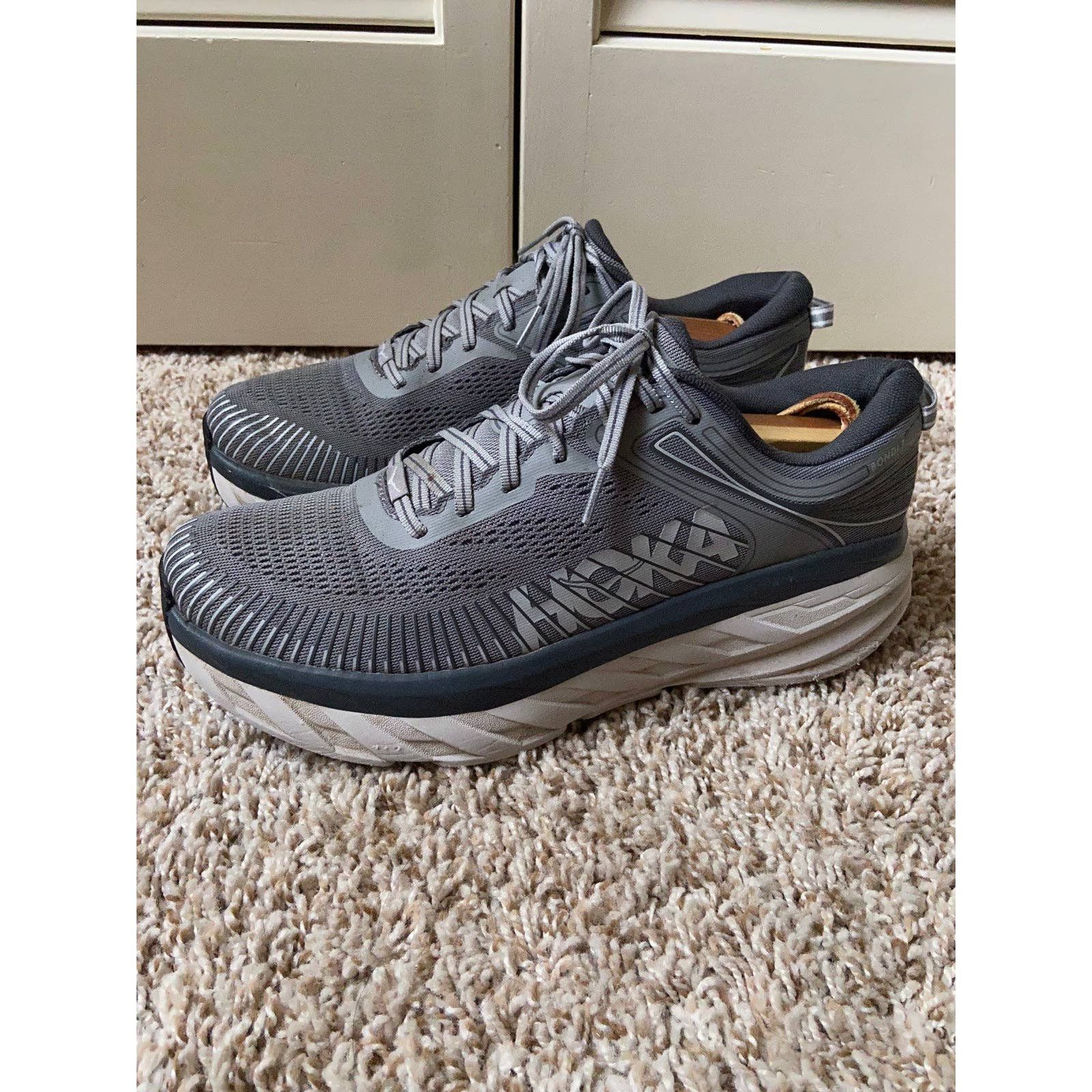Hoka Hoka One One Bondi 7 Grey Running Shoes Men’s Size 10 Size US 10 / EU 43 - 8 Thumbnail