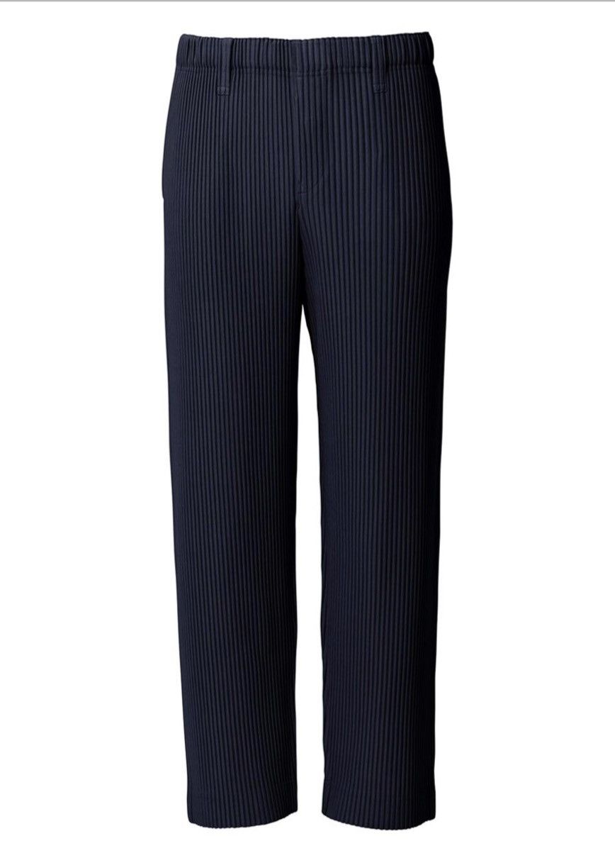 image of Issey Miyake Homme Plissé 2022 Ss Straight Pants in Navy, Men's (Size 30)