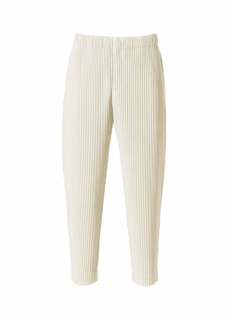 image of Issey Miyake Homme Plissé 2022 Ss Tapered Pants in Ivory, Men's (Size 30)
