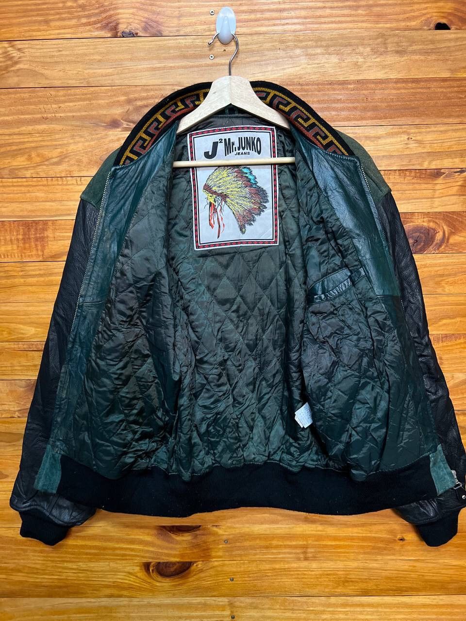 Mr. Junko × Vintage VINTAGE MR. JUNKO EMBROIDERED LEATHER VARSITY JACKET Size US L / EU 52-54 / 3 - 13 Thumbnail