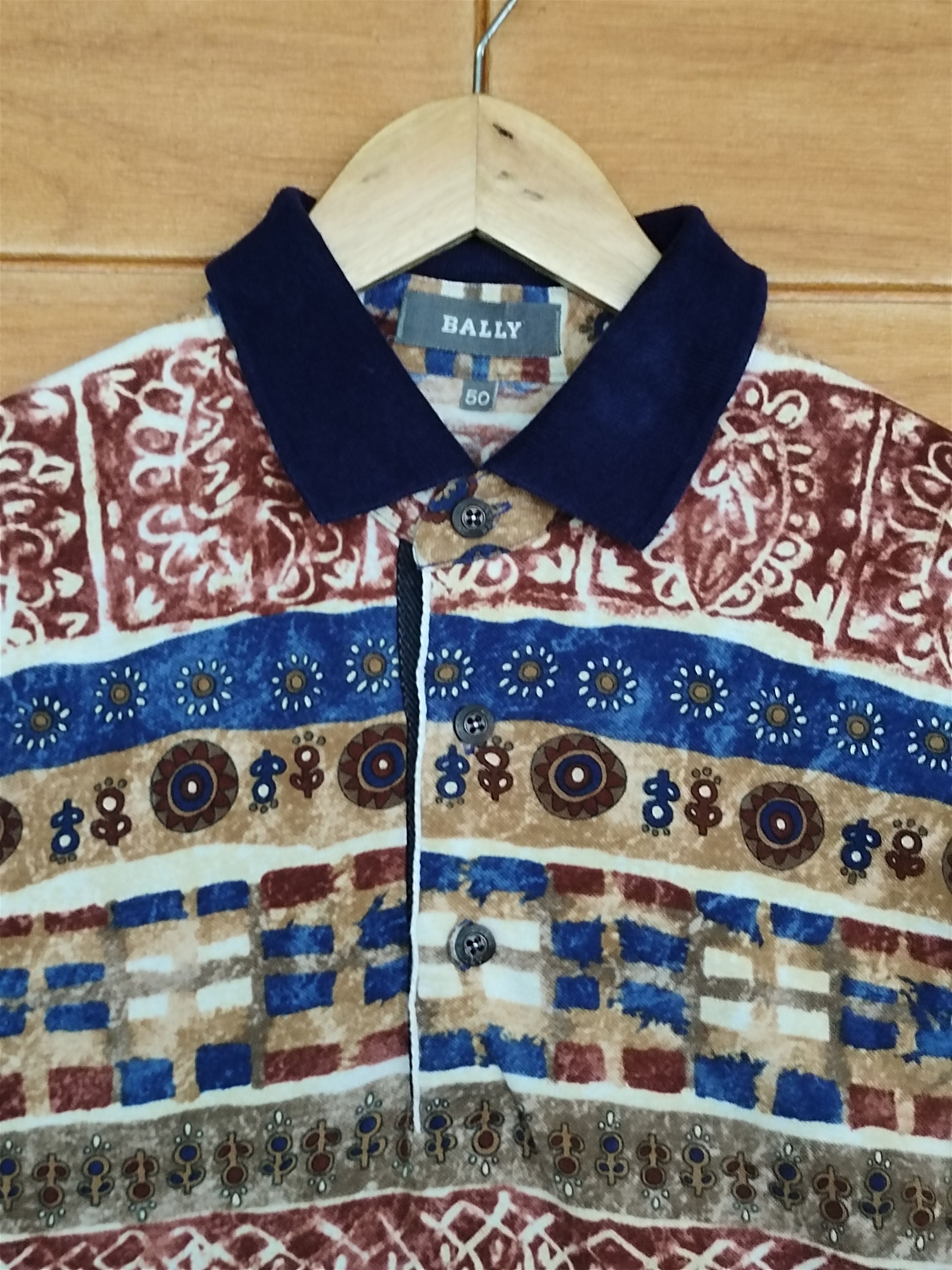 Bally Vintage BALLY Made In Italy Full Print Polo Shirt Size US XL / EU 56 / 4 - 3 Thumbnail