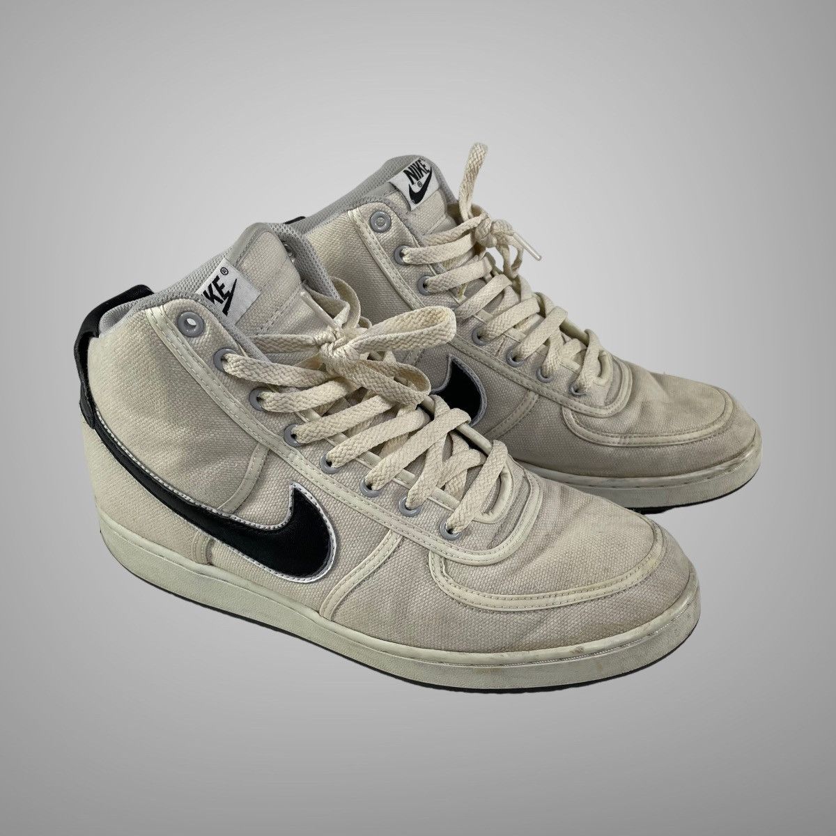 image of 2005 Nike Vandal Canvas High Top Shoes in White, Men's (Size 11)