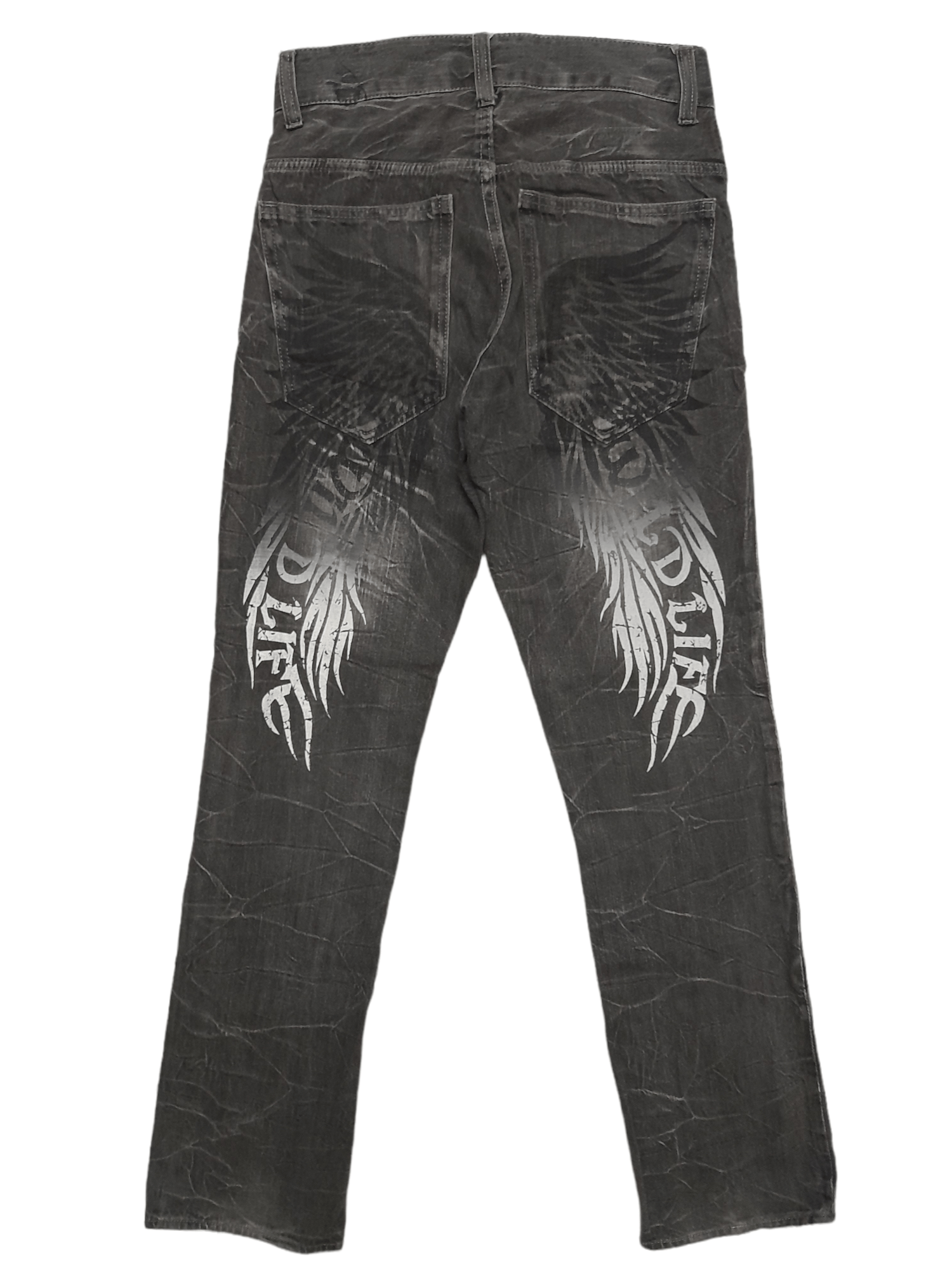 image of Skull Bones Wild Fire Wings Denim (E167) in Blacks, Men's (Size 29)