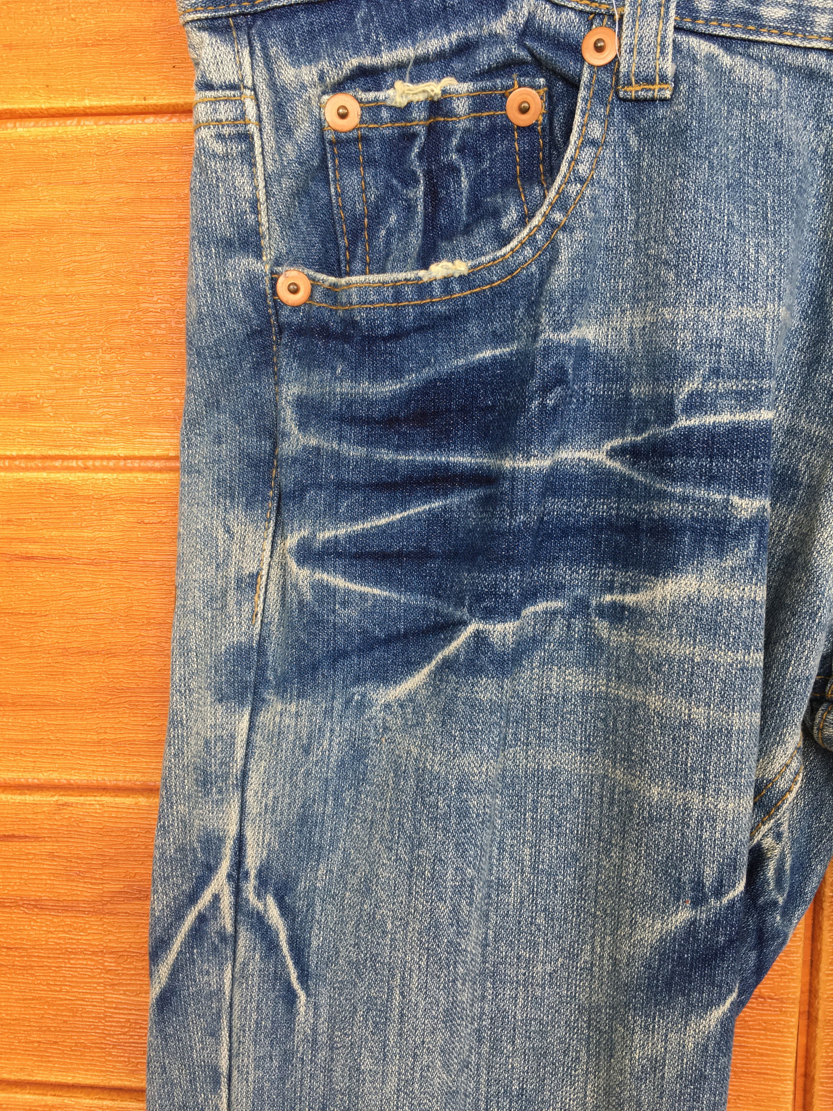 Hysteric Glamour × Undercover Vintage 90s Peace Spell Out Distressed Faded Denim Jeans Size US 34 / EU 50 - 5 Thumbnail