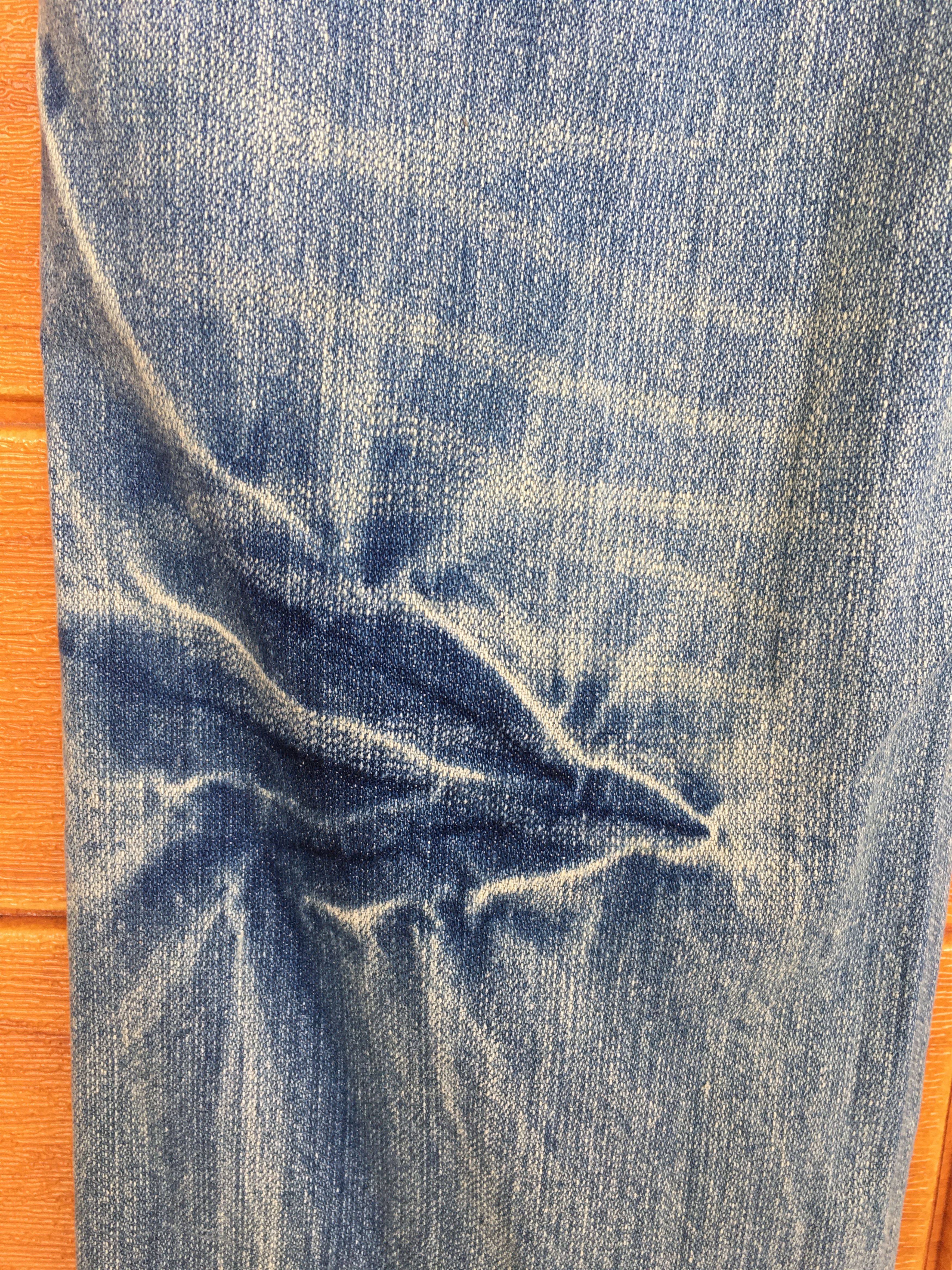 Hysteric Glamour × Undercover Vintage 90s Peace Spell Out Distressed Faded Denim Jeans Size US 34 / EU 50 - 16 Thumbnail