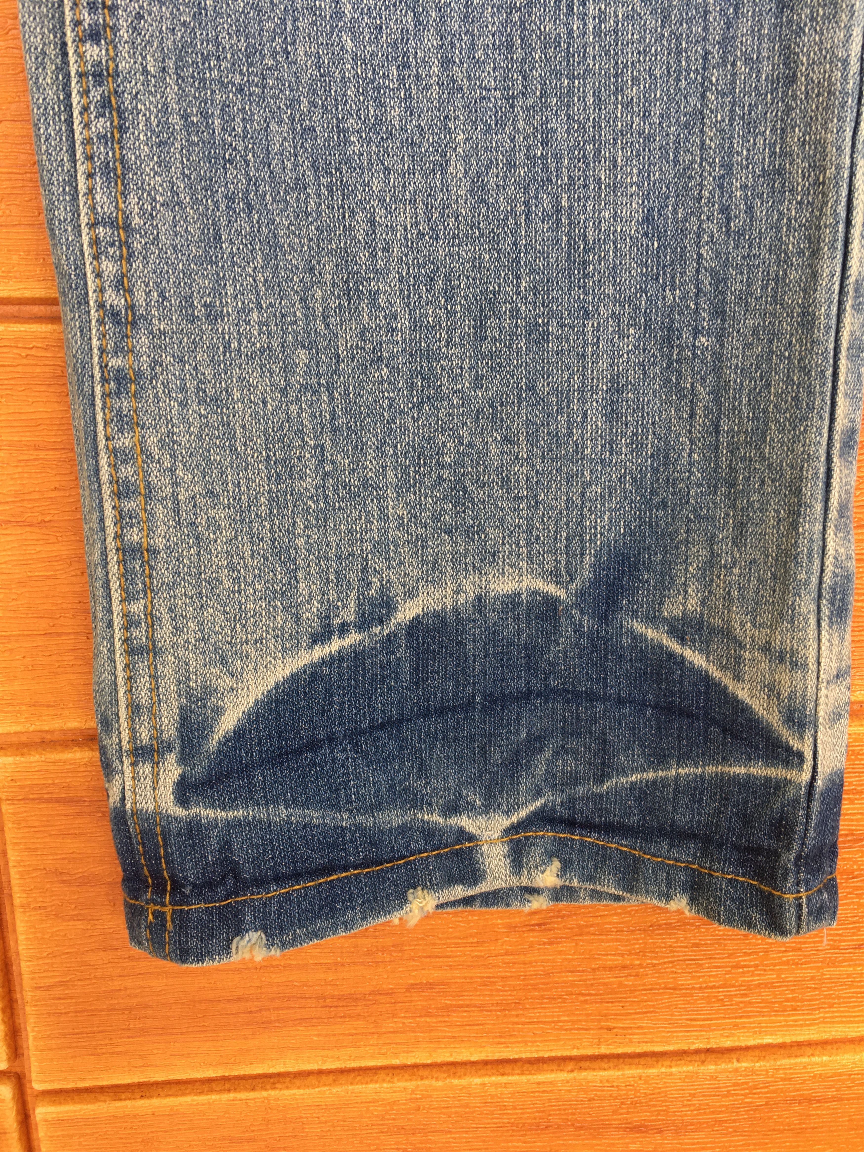 Hysteric Glamour × Undercover Vintage 90s Peace Spell Out Distressed Faded Denim Jeans Size US 34 / EU 50 - 14 Thumbnail