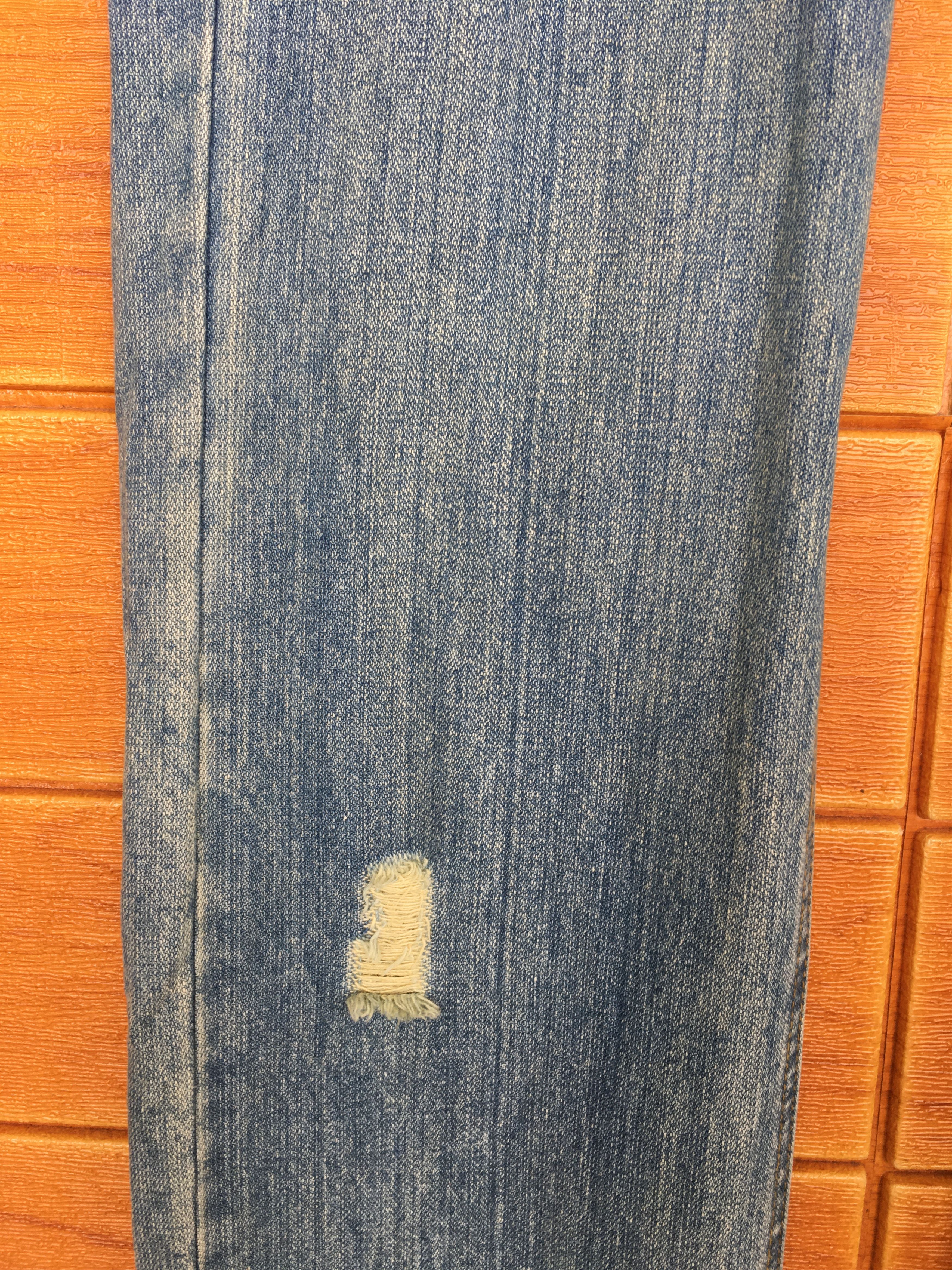 Hysteric Glamour × Undercover Vintage 90s Peace Spell Out Distressed Faded Denim Jeans Size US 34 / EU 50 - 11 Thumbnail
