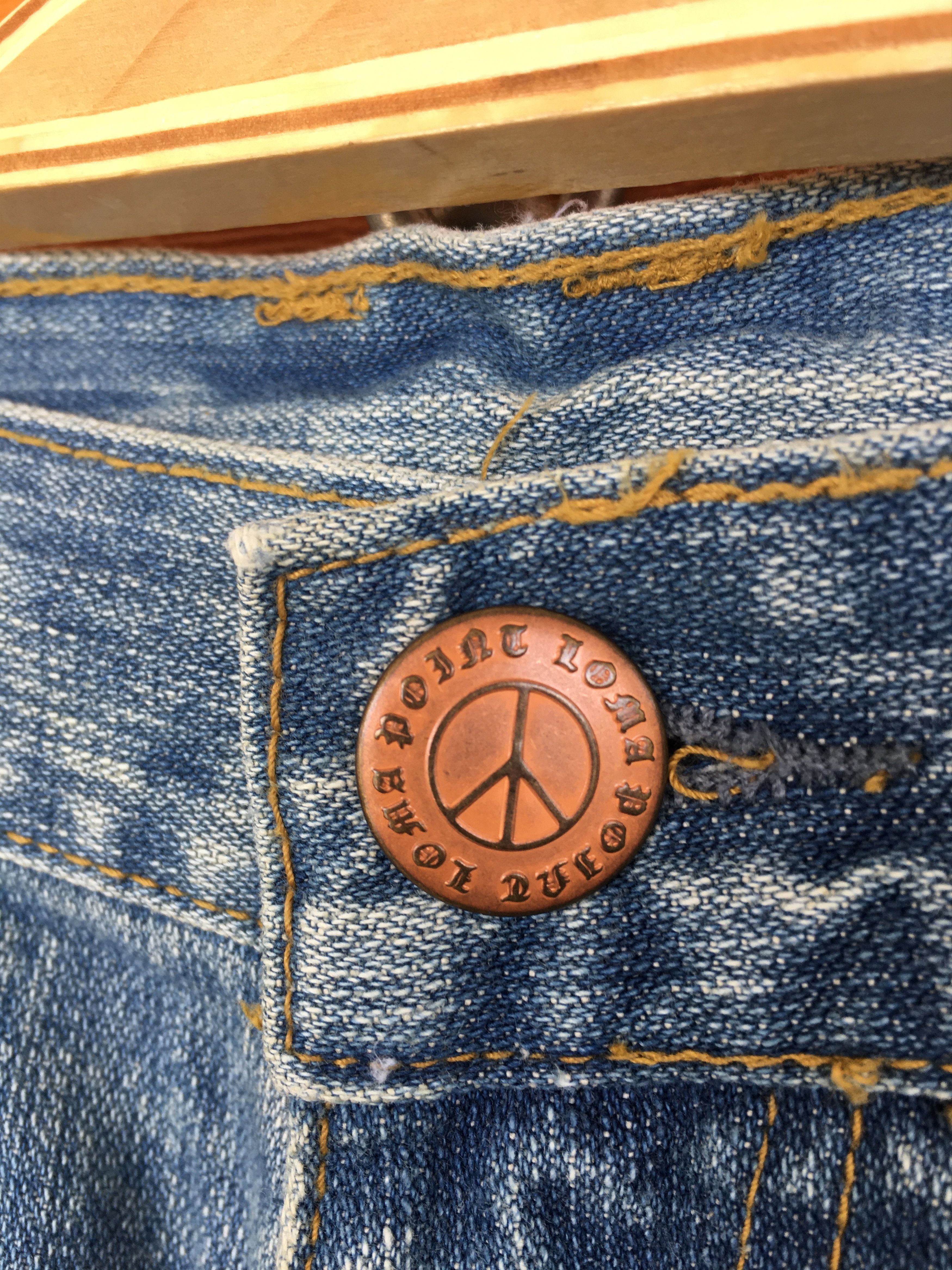 Hysteric Glamour × Undercover Vintage 90s Peace Spell Out Distressed Faded Denim Jeans Size US 34 / EU 50 - 21 Thumbnail