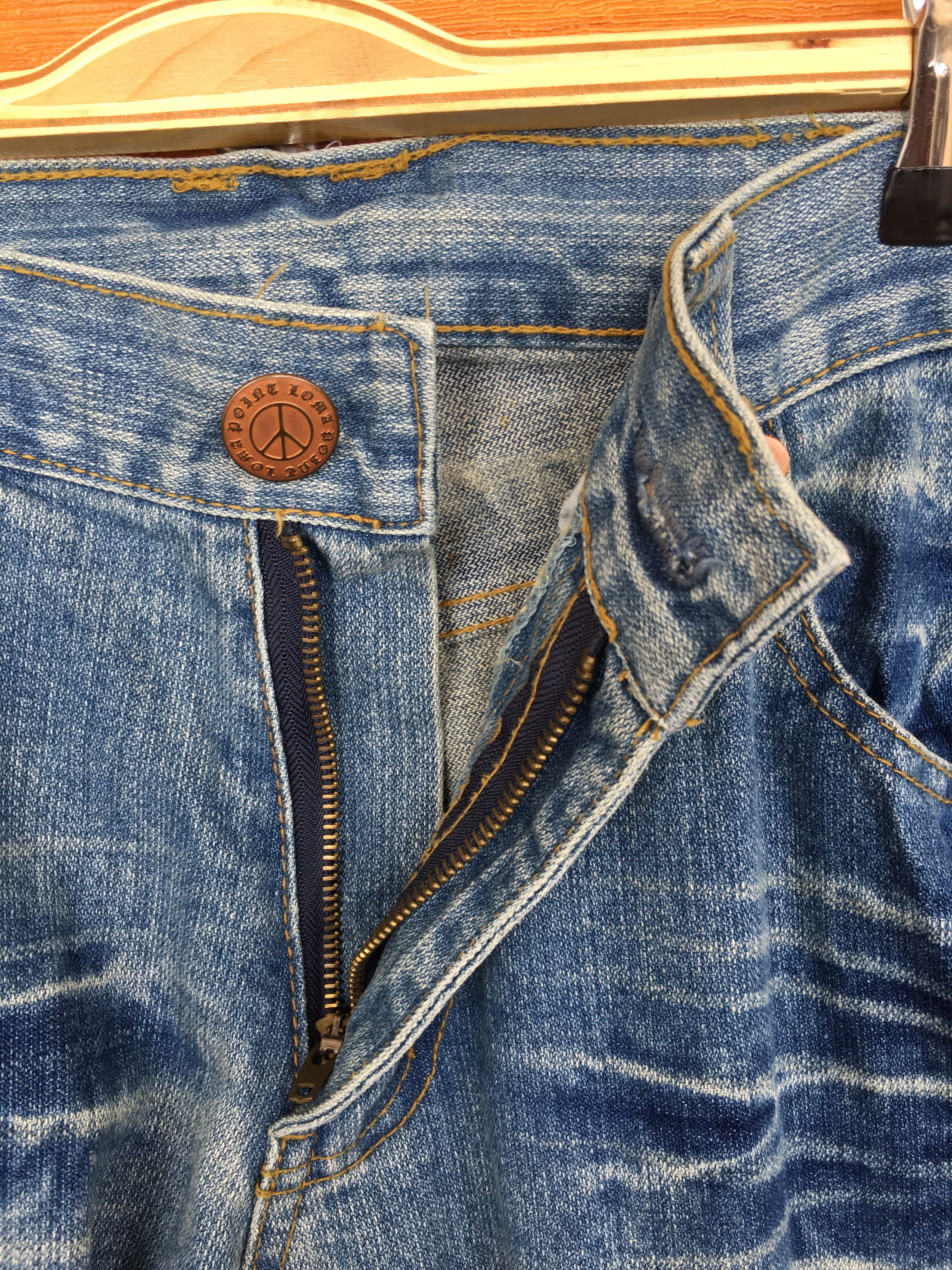 Hysteric Glamour × Undercover Vintage 90s Peace Spell Out Distressed Faded Denim Jeans Size US 34 / EU 50 - 22 Thumbnail