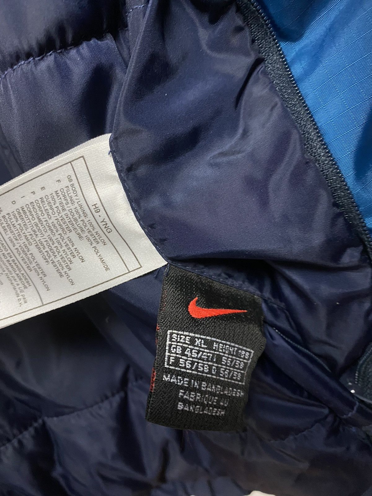 Nike × Vintage 90s Nike vintage navy / blue reversible jacket small swoosh Size US XL / EU 56 / 4 - 5 Thumbnail