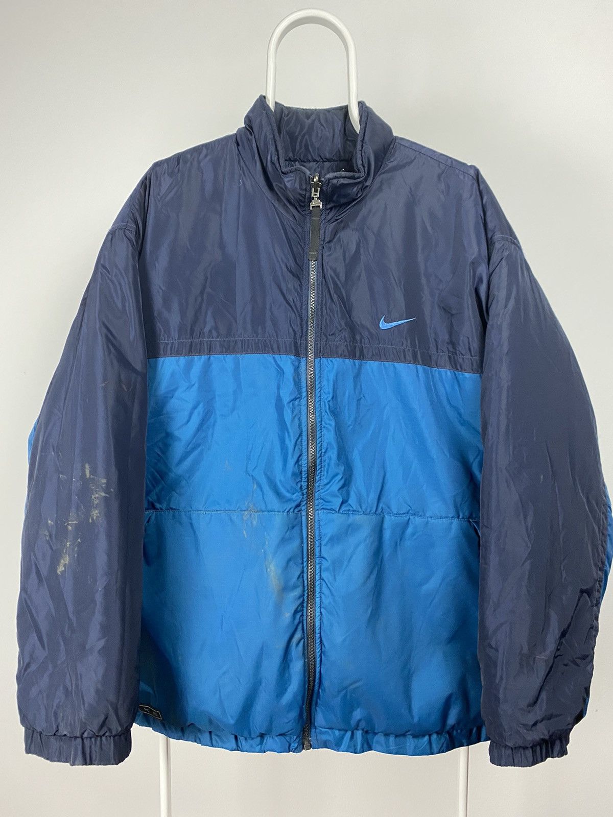 Nike × Vintage 90s Nike vintage navy / blue reversible jacket small swoosh Size US XL / EU 56 / 4 - 9 Thumbnail