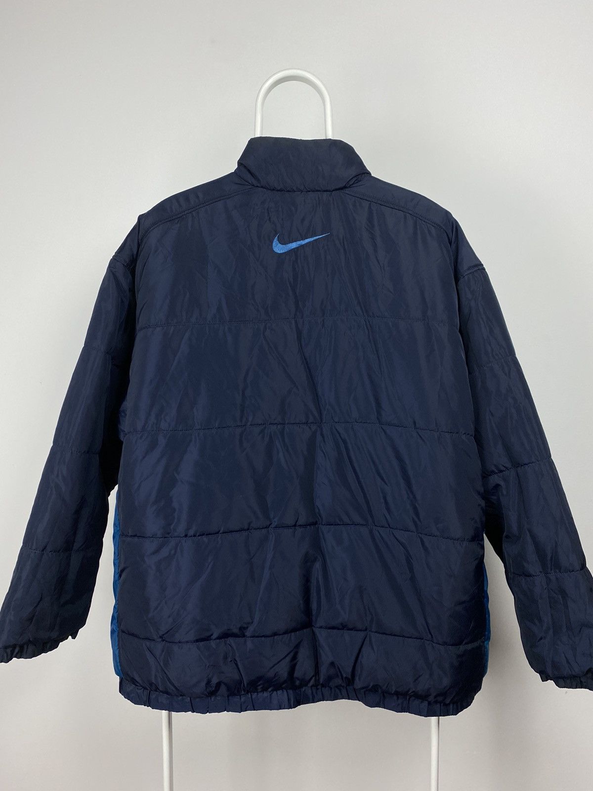 Nike × Vintage 90s Nike vintage navy / blue reversible jacket small swoosh Size US XL / EU 56 / 4 - 7 Thumbnail