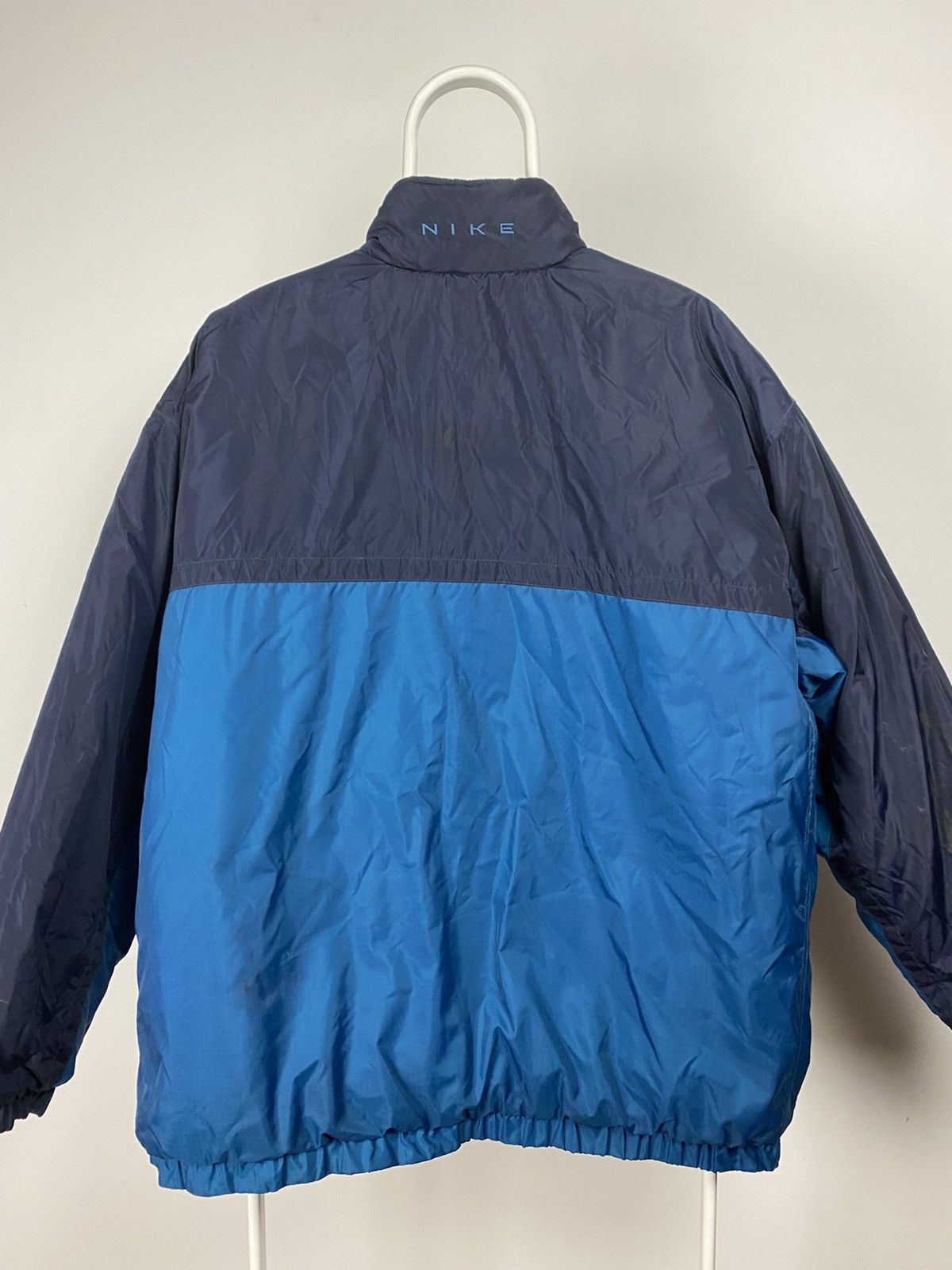 Nike × Vintage 90s Nike vintage navy / blue reversible jacket small swoosh Size US XL / EU 56 / 4 - 12 Thumbnail