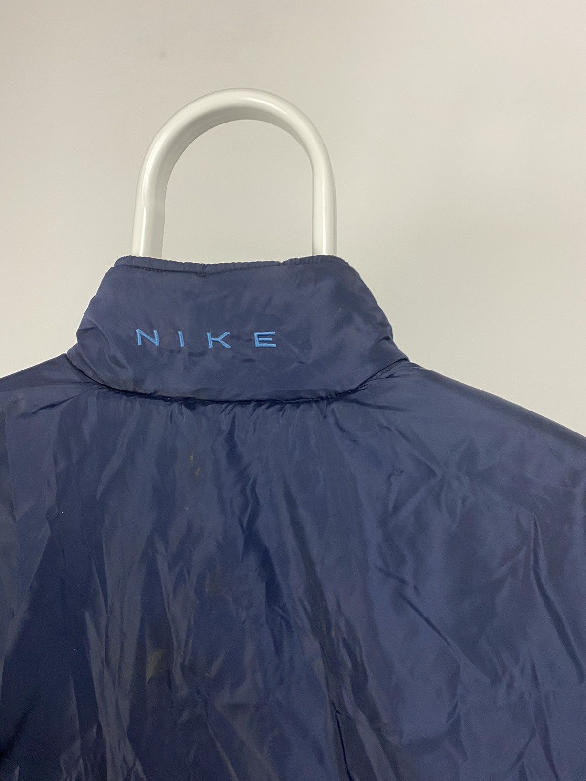 Nike × Vintage 90s Nike vintage navy / blue reversible jacket small swoosh Size US XL / EU 56 / 4 - 13 Thumbnail
