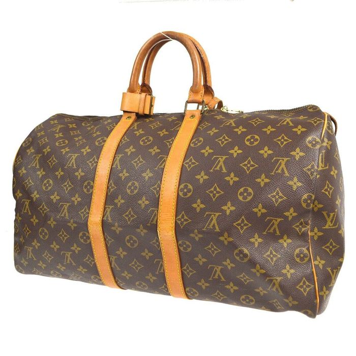 LOUIS VUITTON KEEPALL 45 Old Model Boston Travel Bag Purse Monogram JUNK