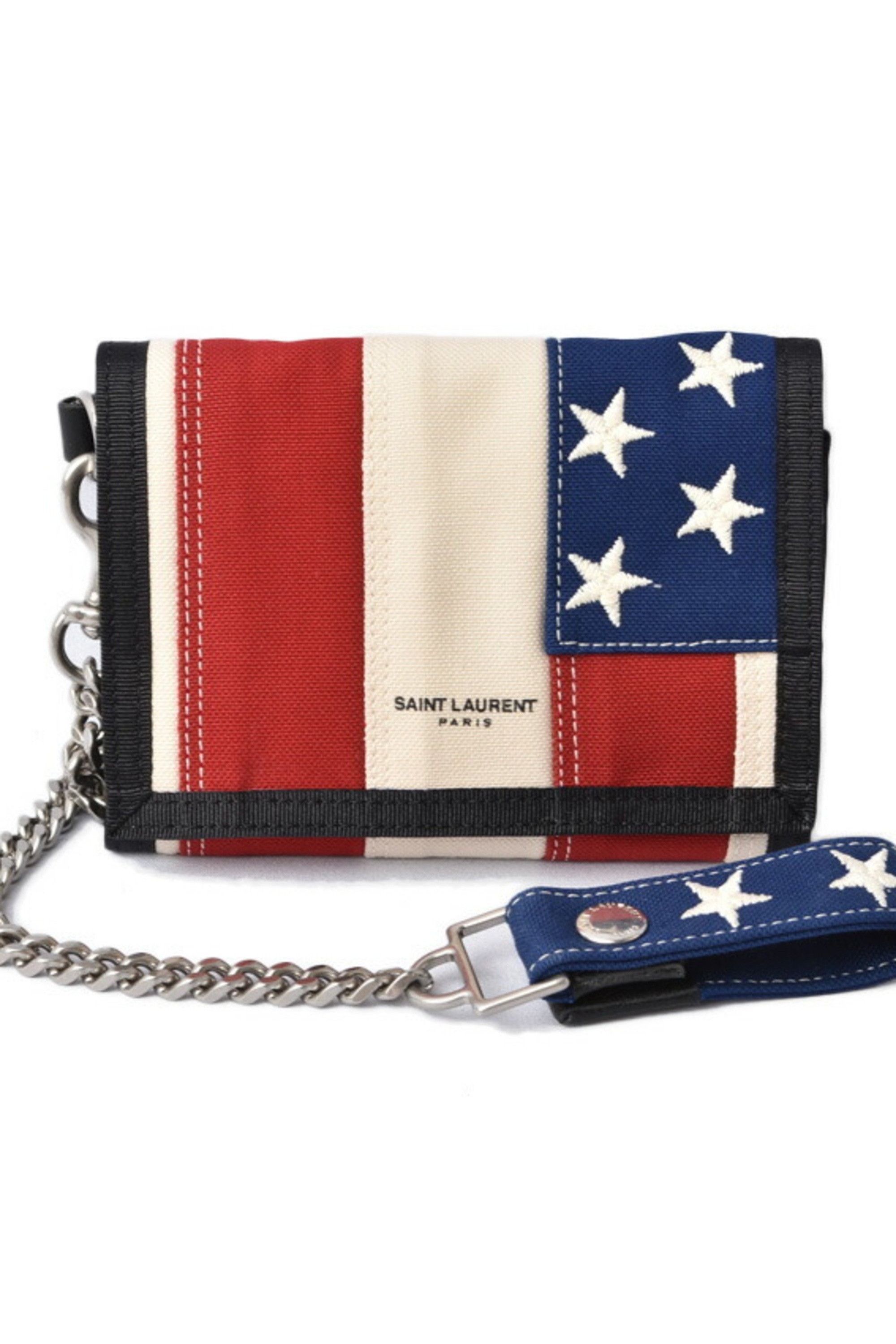 Saint Laurent Paris SAINT LAURENT Buffalo canvas American flag chain
