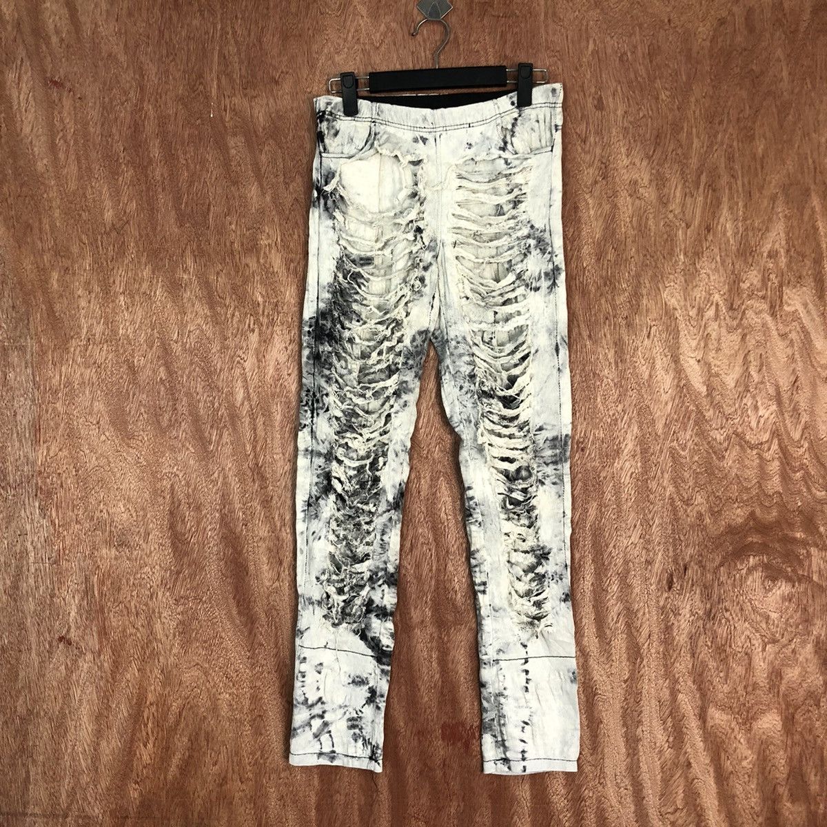 image of Distressed Denim x Seditionaries Japan White Distressed Painter Punk Pants C827, Men's (Size 26)