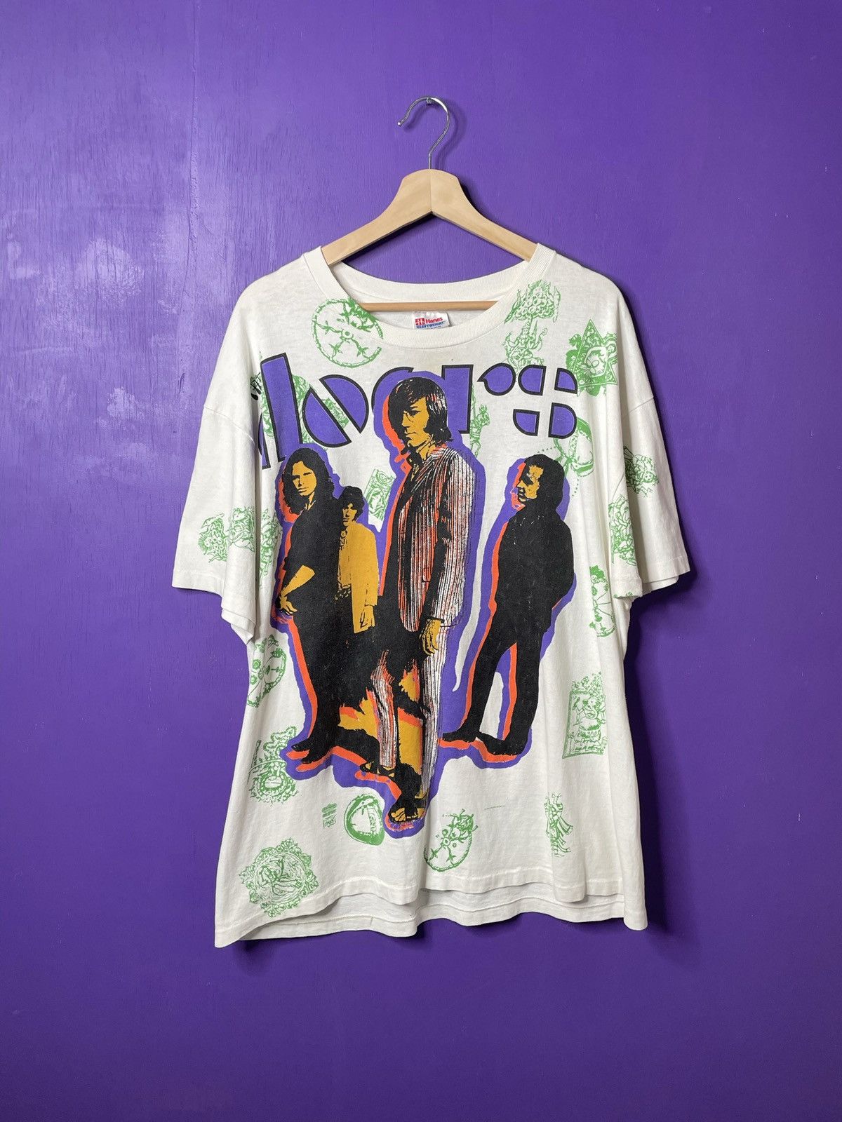 image of Band Tees x Vintage The Doors Canadian Tour Aop T-Shirt in White, Men's (Size XL)