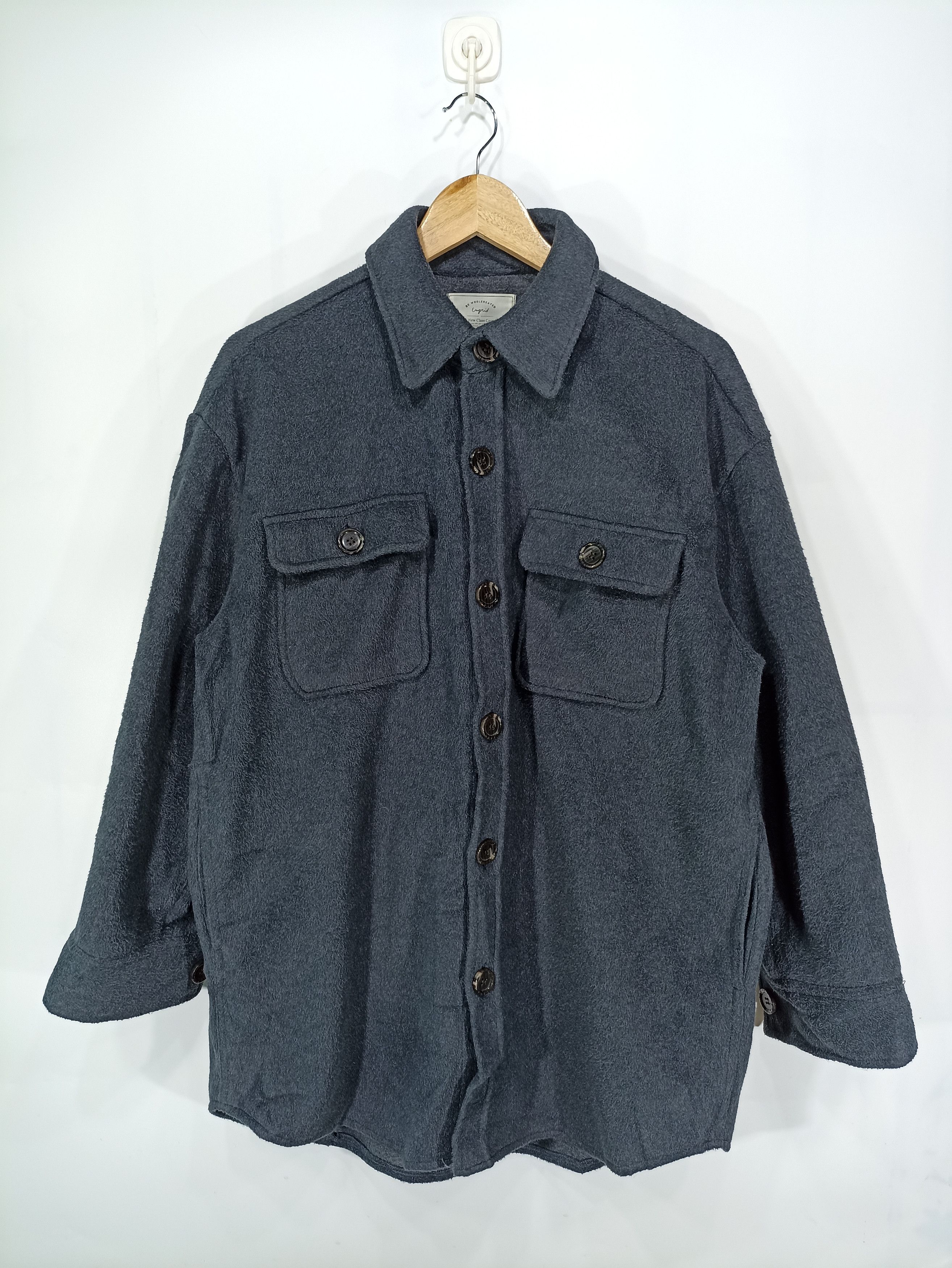 Flannel × Japanese Brand × Vintage Vintage ungrid Fleece Flannel Jacket Size US M / EU 48-50 / 2 - 1 Thumbnail