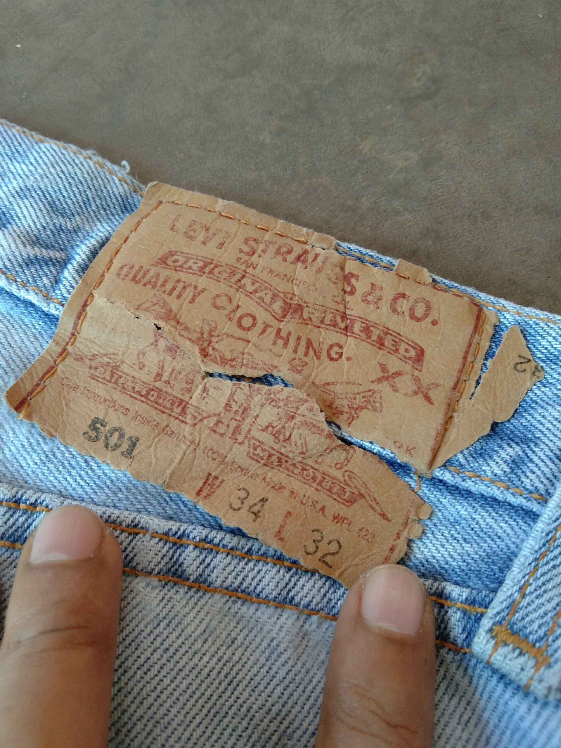 Levi's × Vintage 90s Vintage Levis 501 Made In USA Distressed Jeans 33x32 Size US 33 - 3 Thumbnail