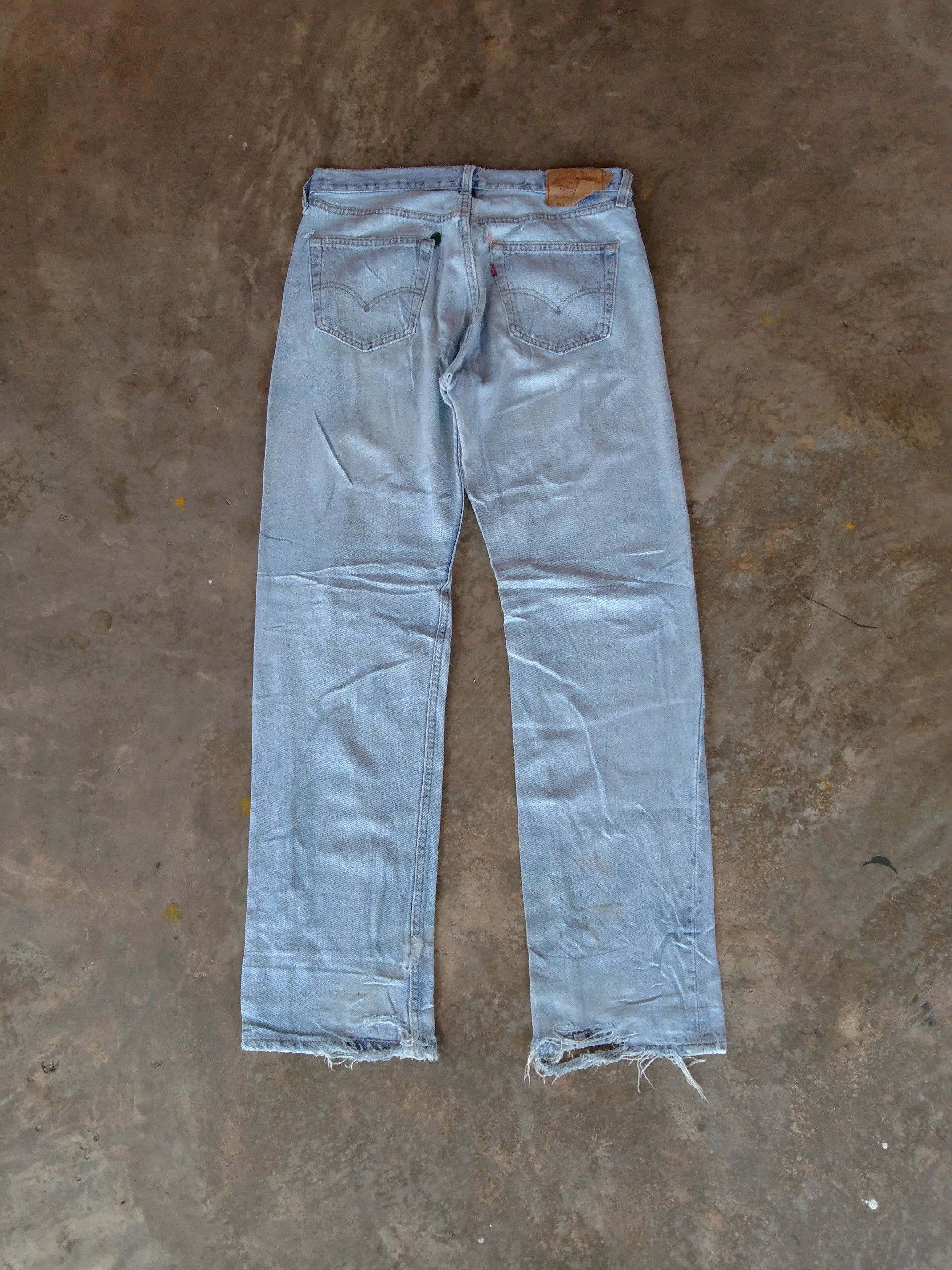 Levi's × Vintage 90s Vintage Levis 501 Made In USA Distressed Jeans 33x32 Size US 33 - 2 Thumbnail