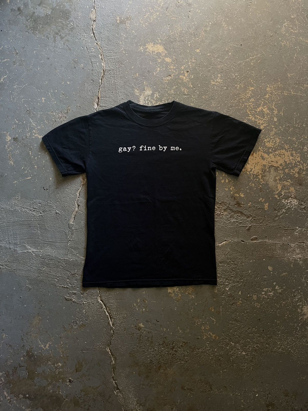 image of Vintage “Gay ? Fine By Me” Pride Tee in Black, Men's (Size Medium)