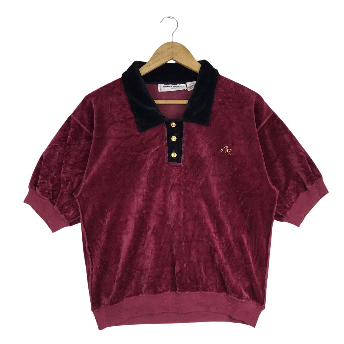 Sonia Rykiel Vintage Sonia Rykiel Velvet Collared Shirt Size US S / EU 44-46 / 1 - 1 Thumbnail