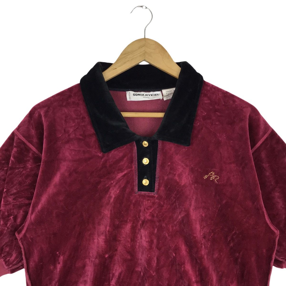 Sonia Rykiel Vintage Sonia Rykiel Velvet Collared Shirt Size US S / EU 44-46 / 1 - 2 Thumbnail