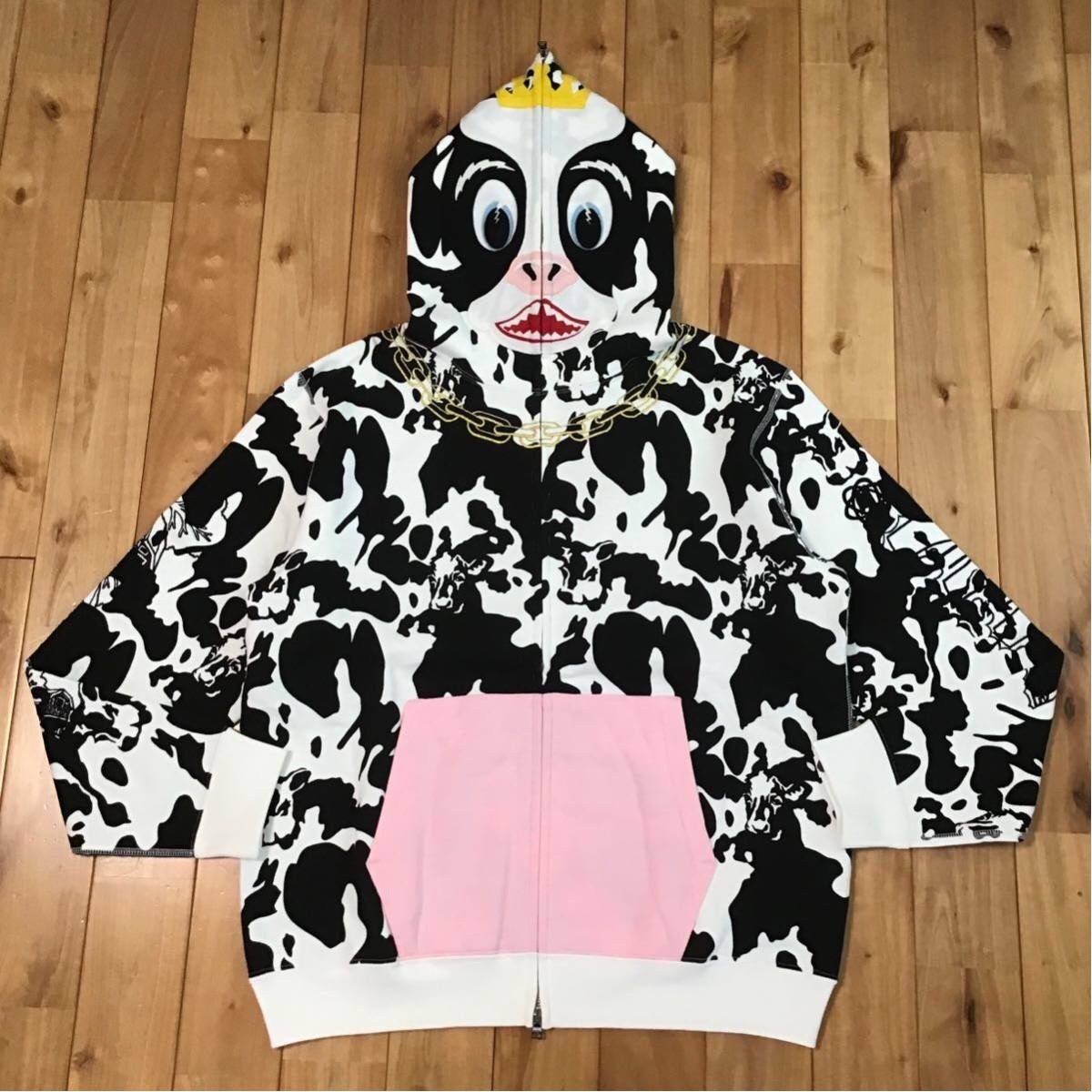 Pre-owned Bape X Nigo Bape Holstein Full Zip Hoodie A Bathing Ape Cow Nigo