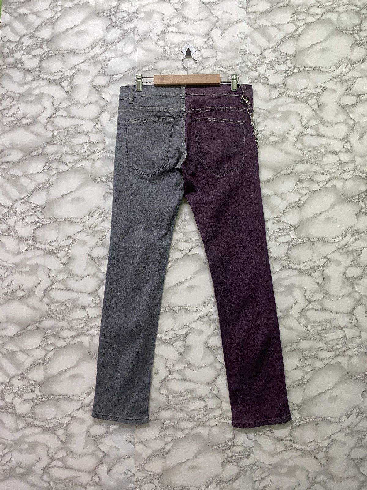 Designer × Japanese Brand THW By TRASHBOX HYBRID Zipper Low Rise Skinny Pants Size US 30 / EU 46 - 2 Thumbnail