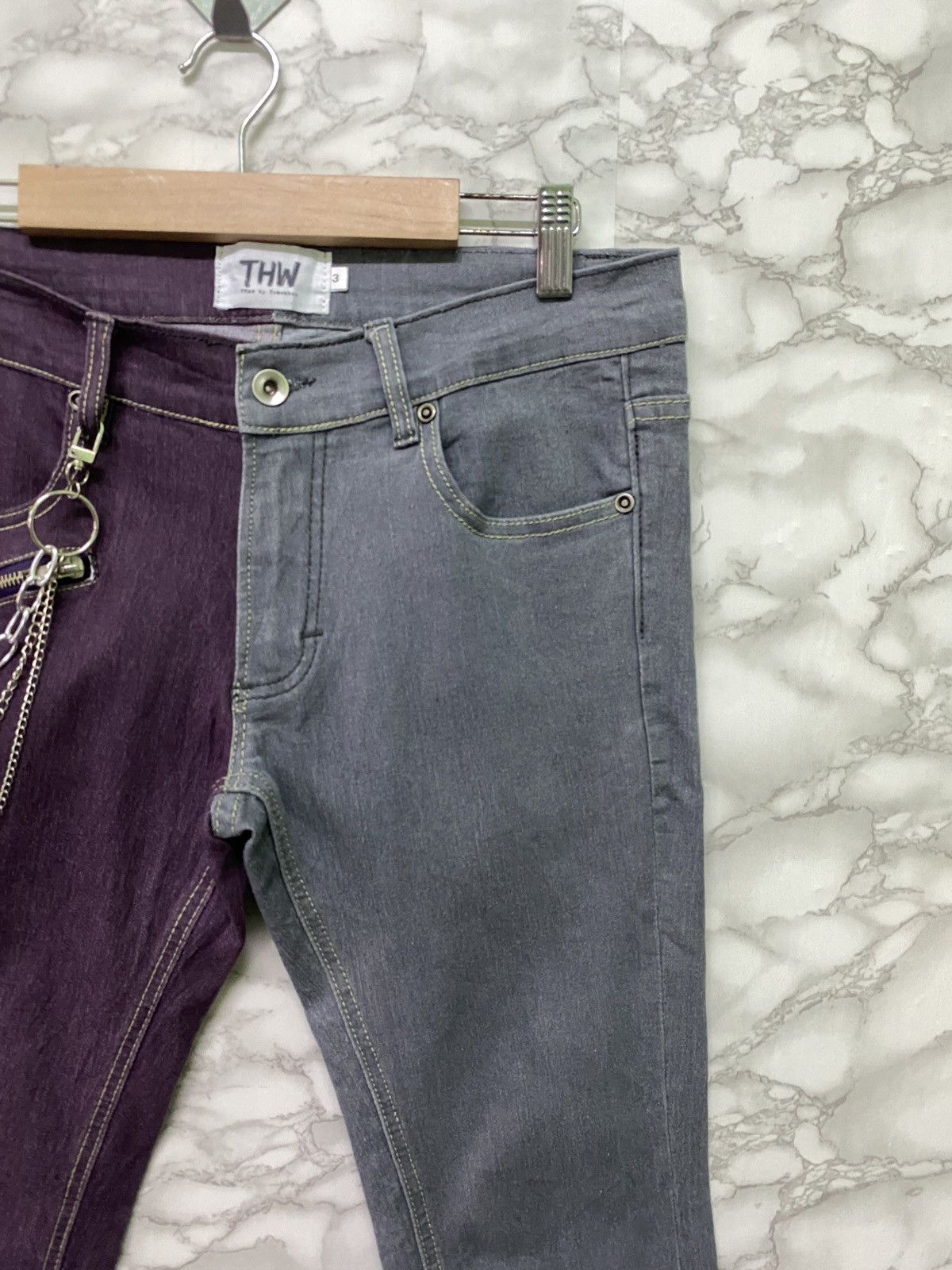 Designer × Japanese Brand THW By TRASHBOX HYBRID Zipper Low Rise Skinny Pants Size US 30 / EU 46 - 5 Thumbnail