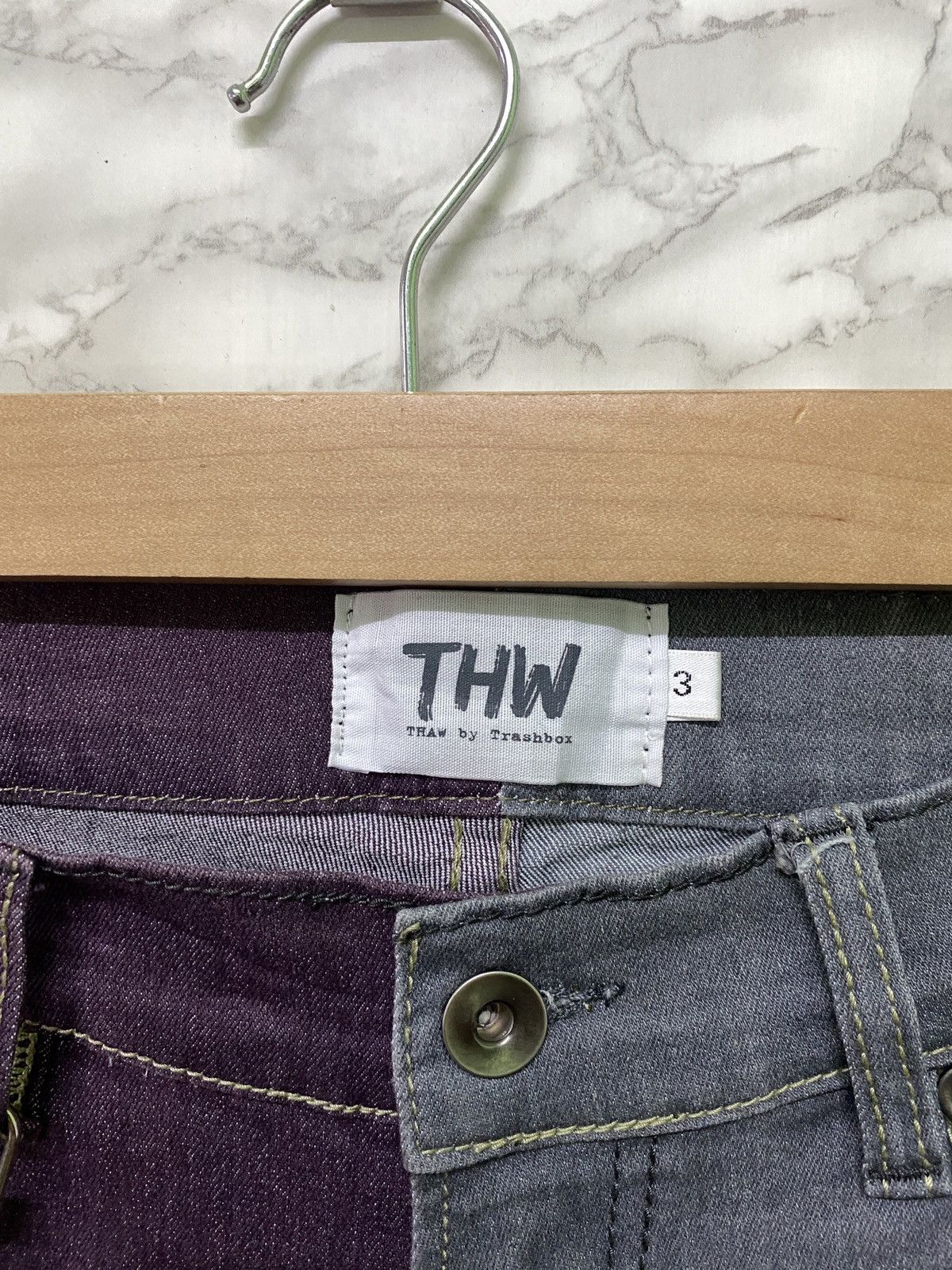 Designer × Japanese Brand THW By TRASHBOX HYBRID Zipper Low Rise Skinny Pants Size US 30 / EU 46 - 8 Thumbnail