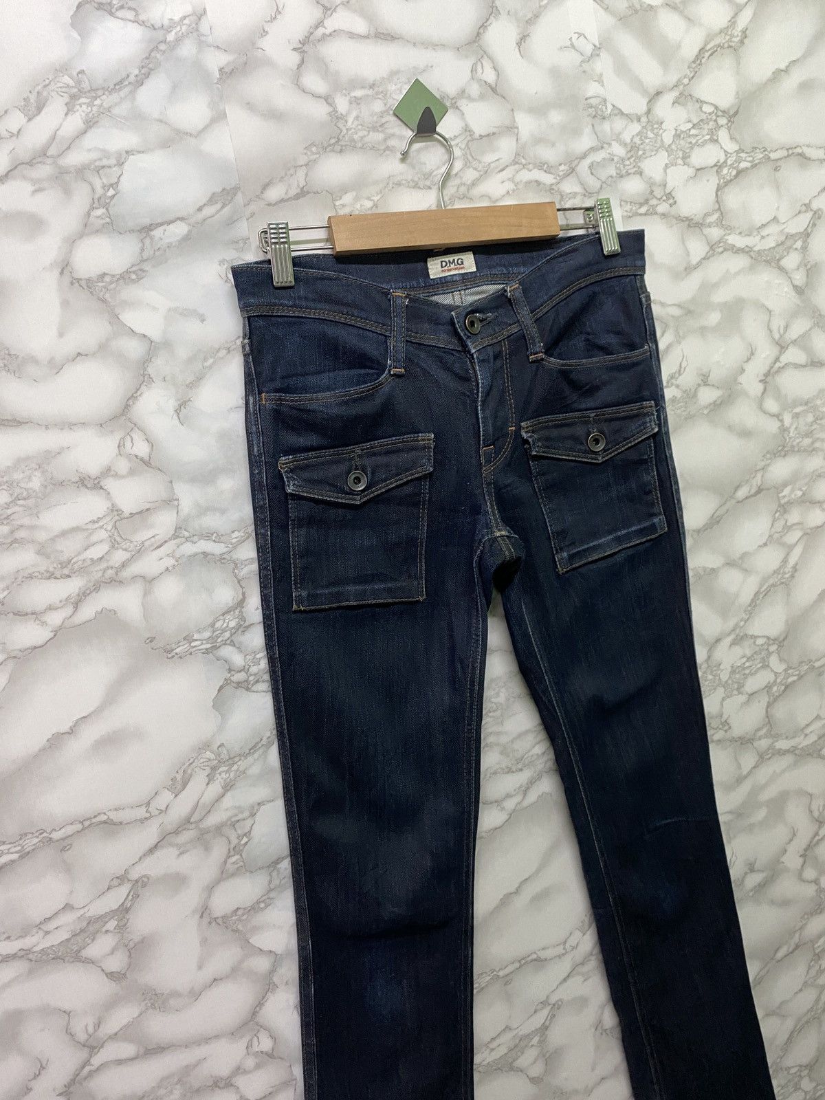 Designer × Japanese Brand Japan D.M.G Bush Pant Skinny Dark Blue Denim Pants Size US 28 / EU 44 - 8 Thumbnail