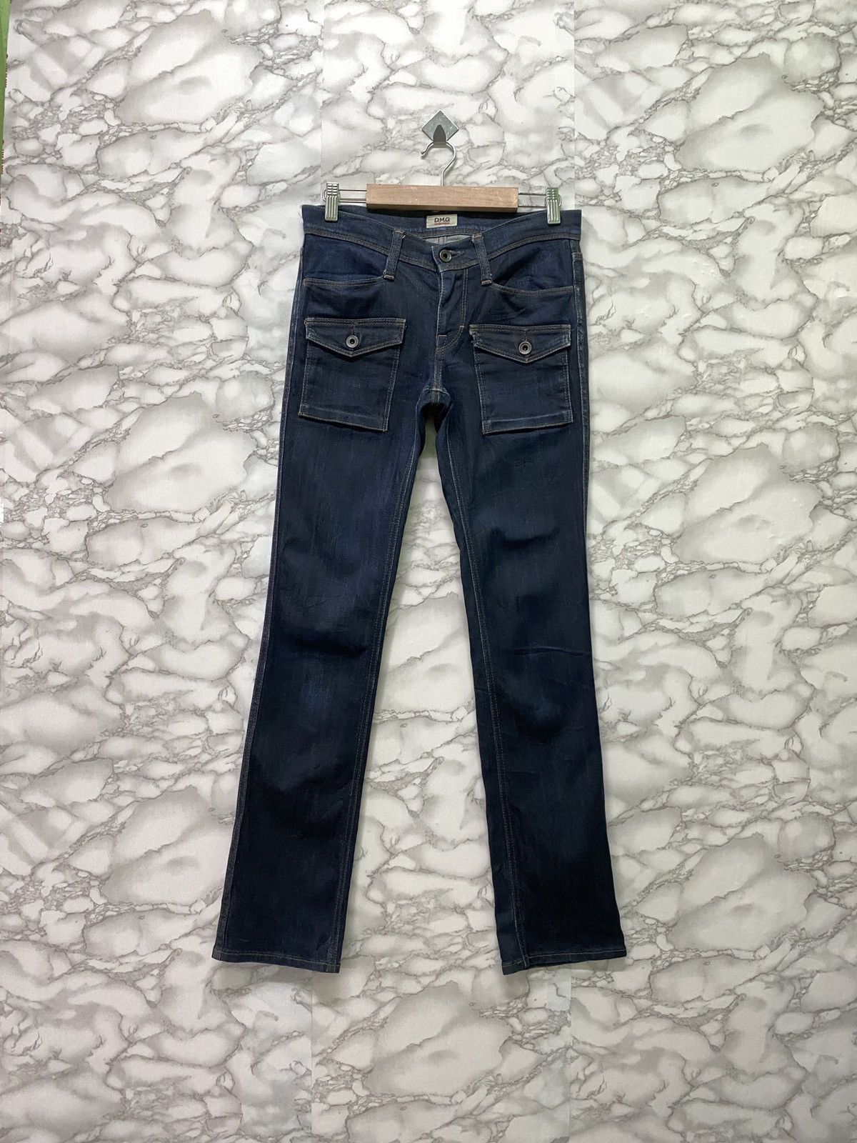 Designer × Japanese Brand Japan D.M.G Bush Pant Skinny Dark Blue Denim Pants Size US 28 / EU 44 - 1 Thumbnail