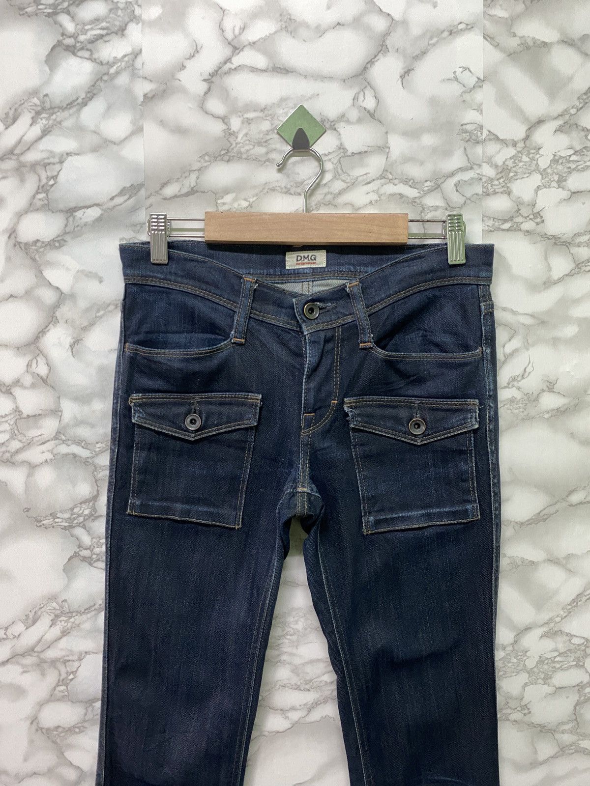 Designer × Japanese Brand Japan D.M.G Bush Pant Skinny Dark Blue Denim Pants Size US 28 / EU 44 - 3 Thumbnail