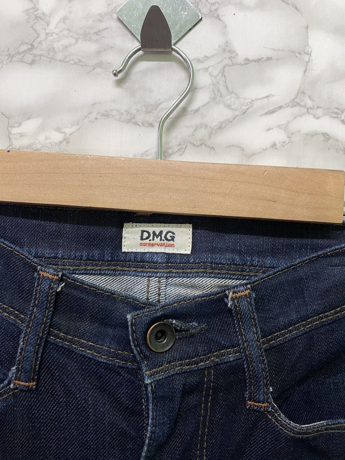 Designer × Japanese Brand Japan D.M.G Bush Pant Skinny Dark Blue Denim Pants Size US 28 / EU 44 - 7 Thumbnail